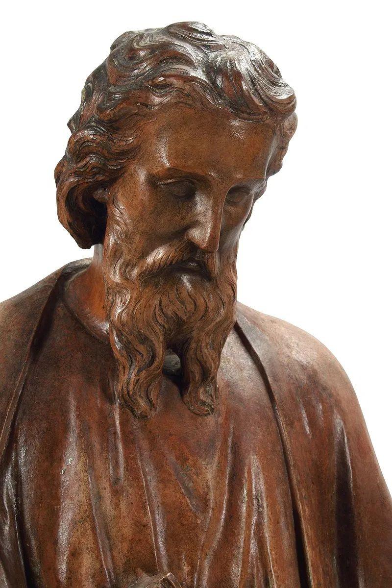 Unglaubliche und seltene französische Terrakottastatuen der vier Evangelisten im Angebot 5