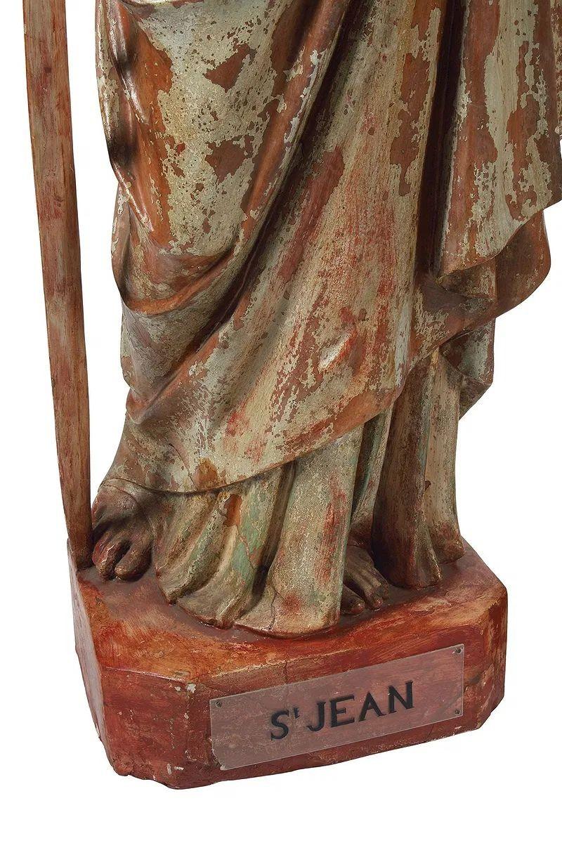 Unglaubliche und seltene französische Terrakottastatuen der vier Evangelisten (19. Jahrhundert) im Angebot