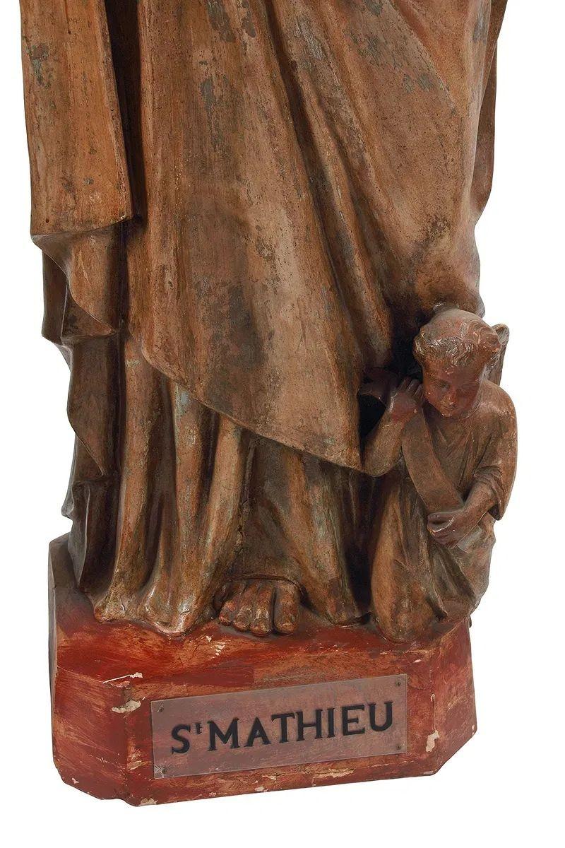 Unglaubliche und seltene französische Terrakottastatuen der vier Evangelisten im Angebot 1