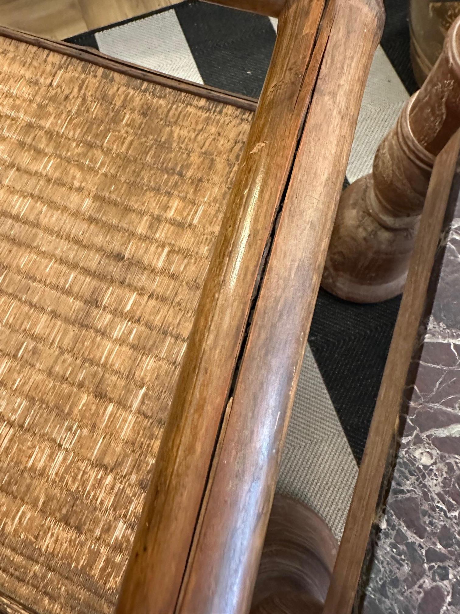 Incroyables fauteuils chinois anciens en rotin et bambou en vente 7