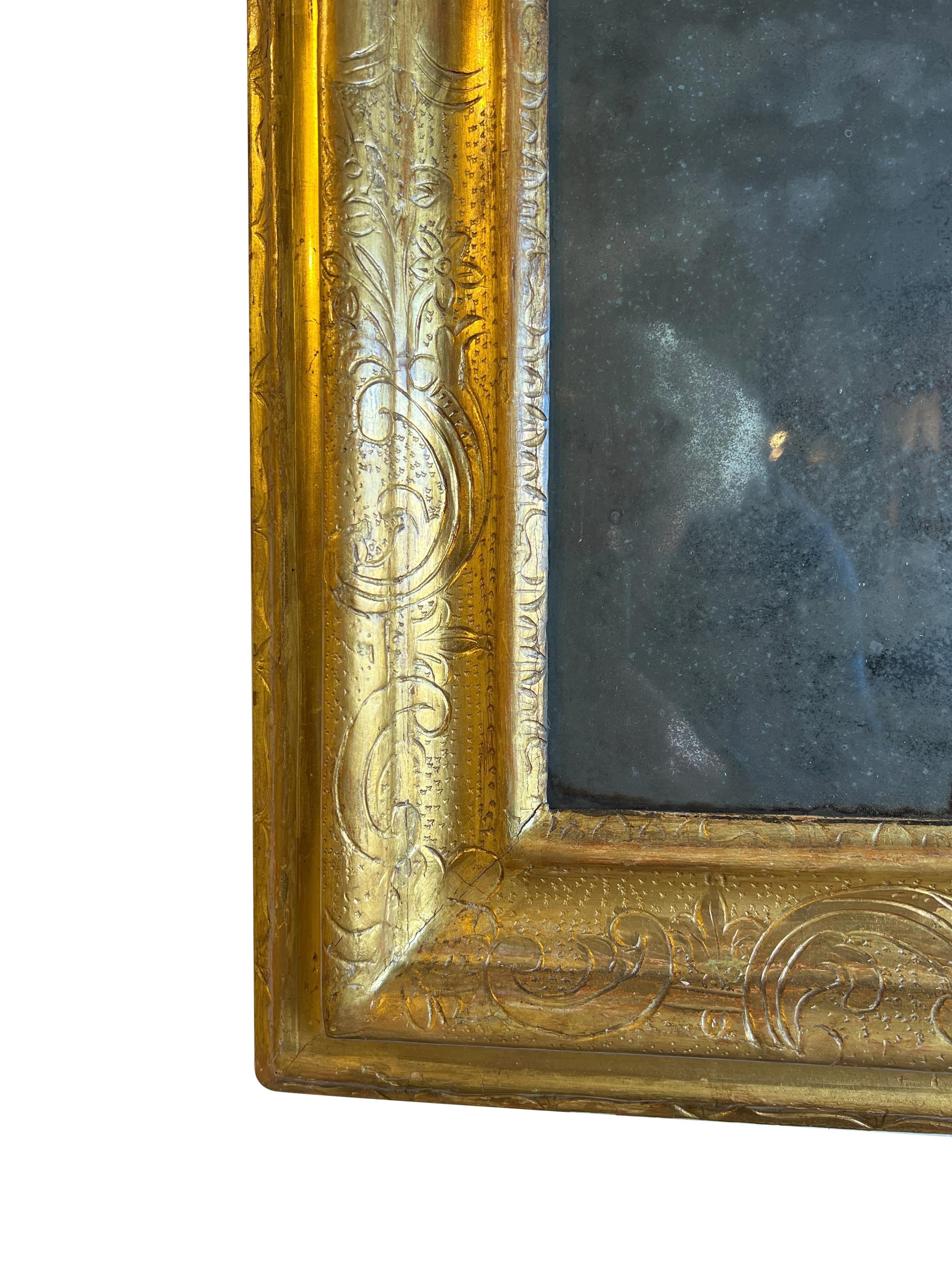 Incroyable Antique Paire de Miroirs dorés Luigi XIV du 17ème siècle   en vente 5