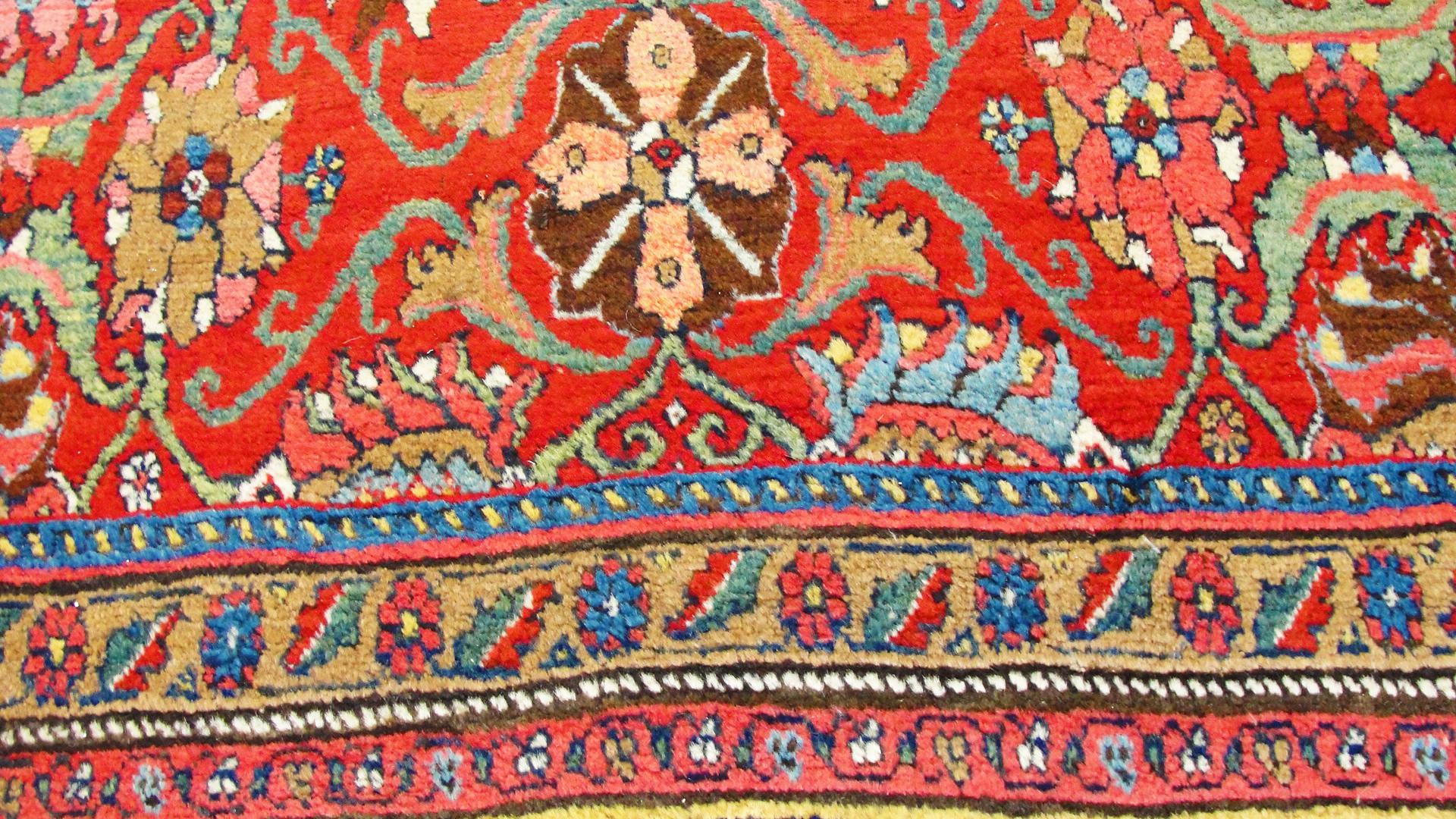 Antique Persian Bijar Halwai Carpet In Excellent Condition For Sale In Evanston, IL