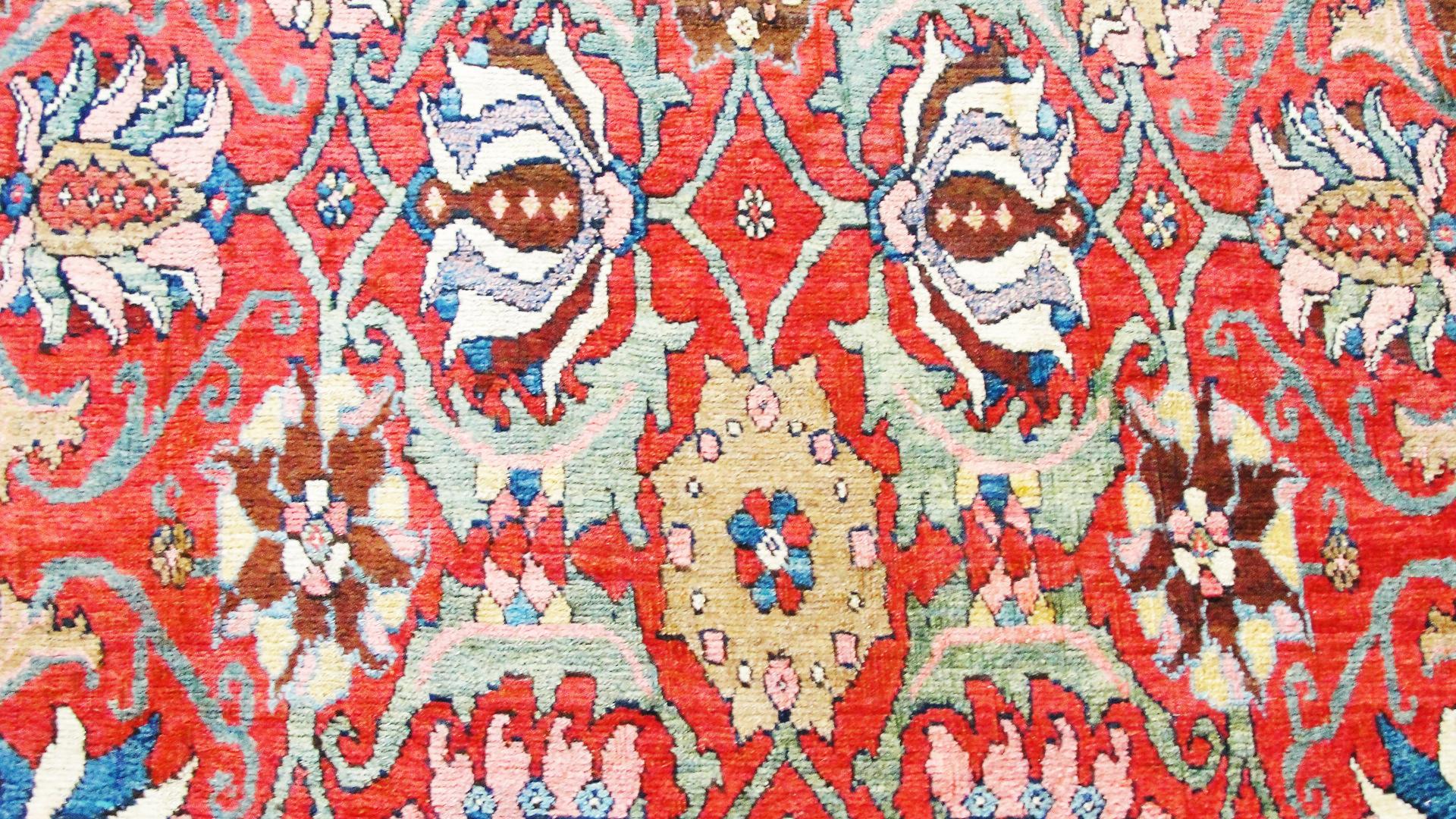 Alfombra persa antigua Bijar Halwai Lana en venta
