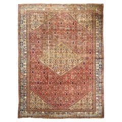 Incredible Antique Persian Mahal Rug with Camel Corners, circa 1920-30
s