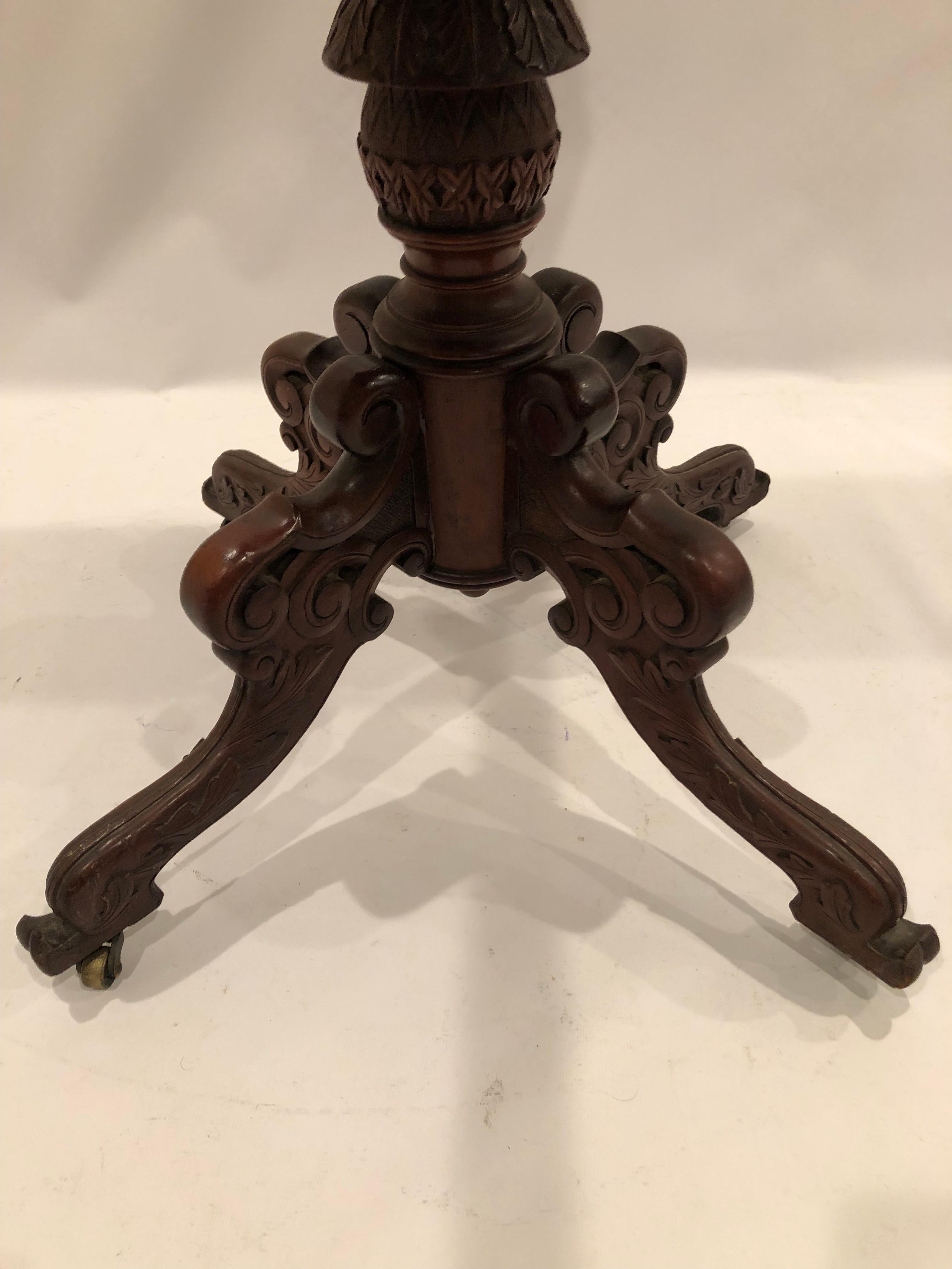 Incredible Antique Victorian Sewing Stand End Table For Sale 4