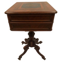 Incredible Antique Victorian Sewing Stand End Table