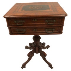Incredible Antique Victorian Sewing Stand End Table