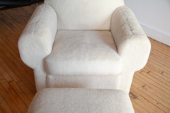 Incredible Art Deco Club Chair and Ottoman in Edelman Shearling