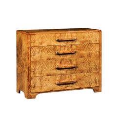 Incredible Art Deco Commode in Curly Maple by Donald Deskey for Widdicomb