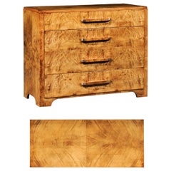 Incredible Art Deco Commode in Curly Maple by Donald Deskey for Widdicomb