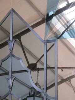 Incredibile specchio Art Deco, 1920, francese, ferro e specchio