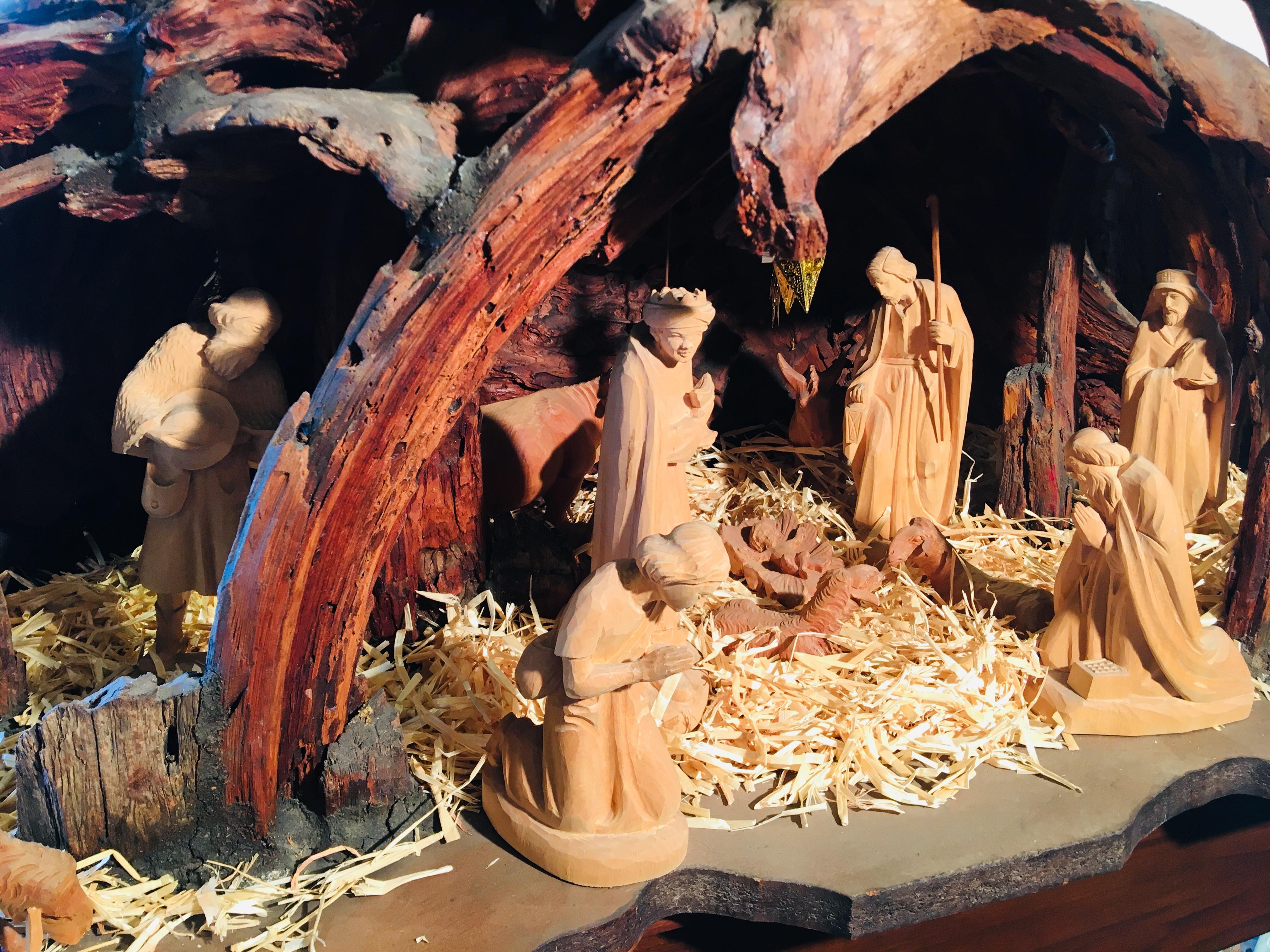 Magnificent Large European One of a Kind Hand Carved Wood Nativity Set 2