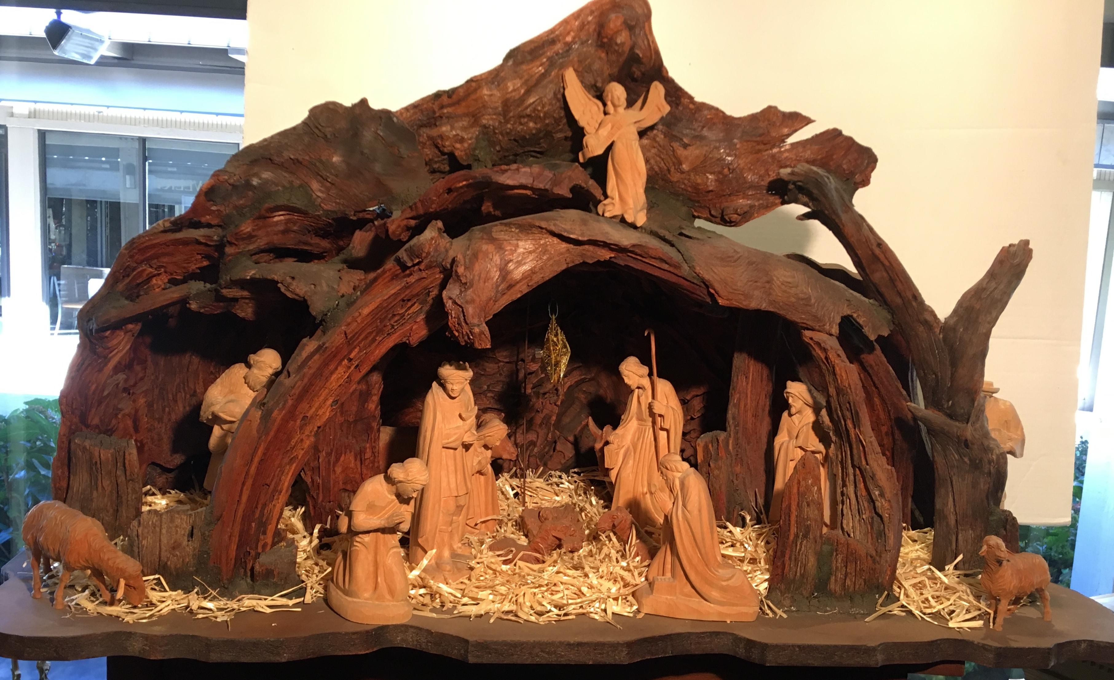 Magnificent Large European One of a Kind Hand Carved Wood Nativity Set 7