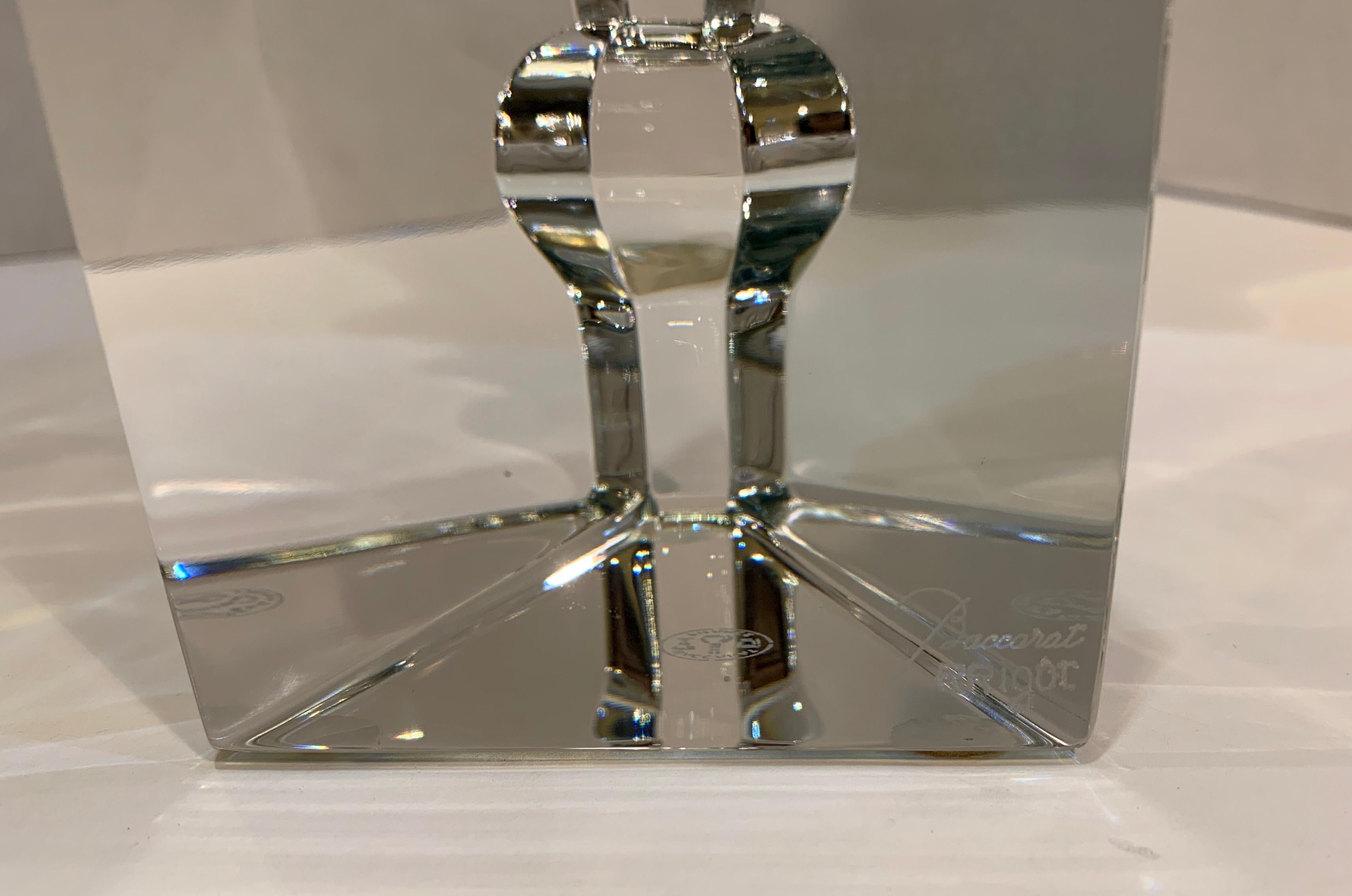 Hand-Crafted Incredible Baccarat Crystal Sculptures or Bookends Rigot Encounter Man and Woman