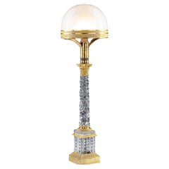 Incroyable lampe de table ancienne en verre de Baccarat