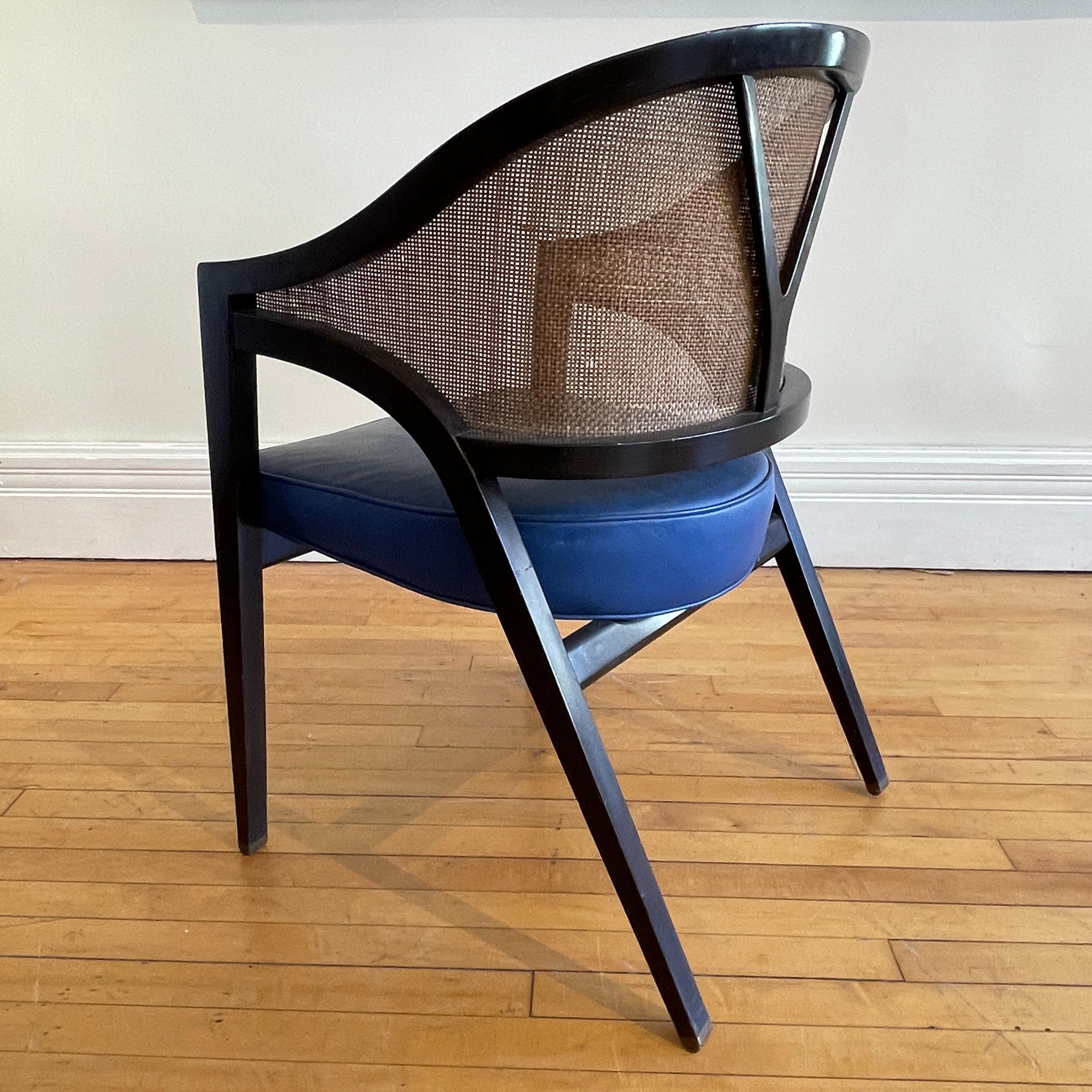 Incredible Caned Y back A-Frame Chair by Edward Wormley for Dunbar, C. 1950s In Good Condition In Hudson, NY