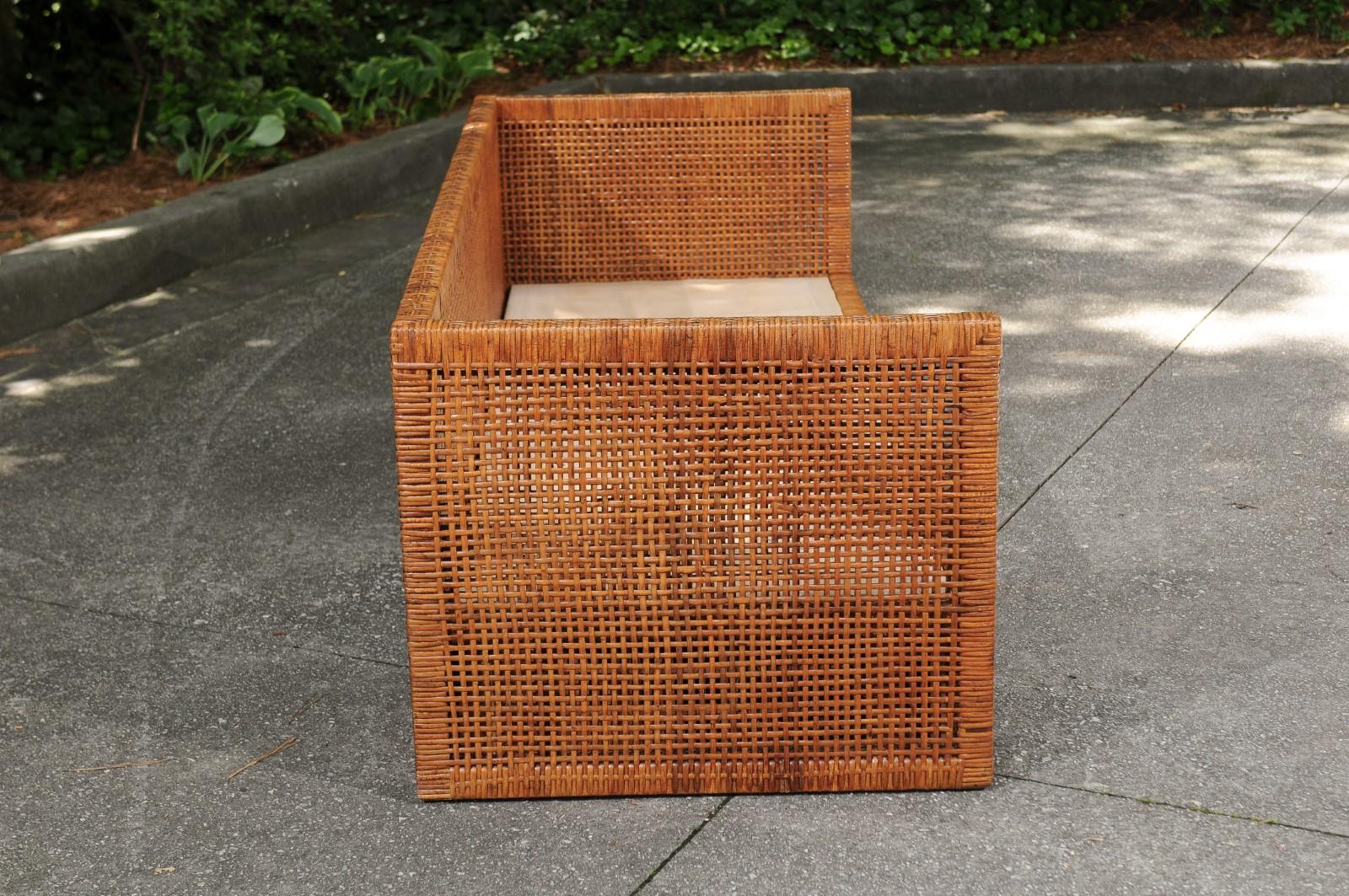 Incredible Caramel Cane Parsons Sofa by Danny Ho Fong, circa 1965 4