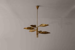 Incredible chandelier with perforated brass leafs by A.  Lelii, Italy 1950s