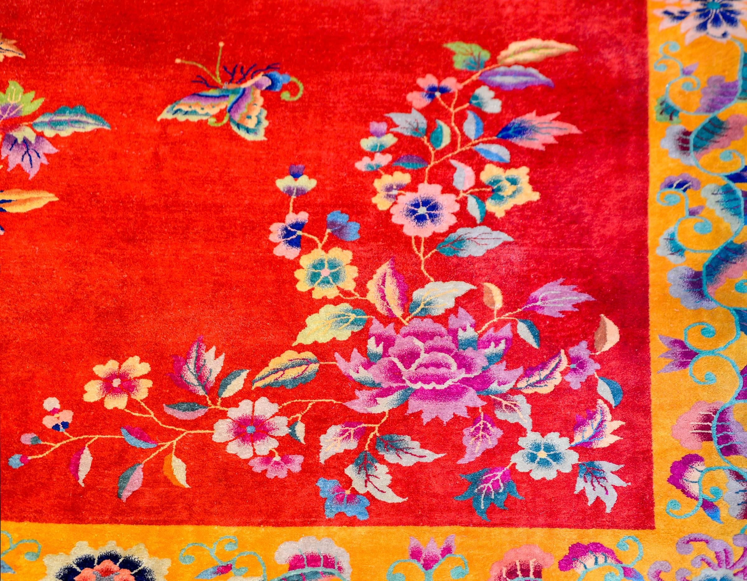 Vegetable Dyed Incredible Chinese Art Deco Rug