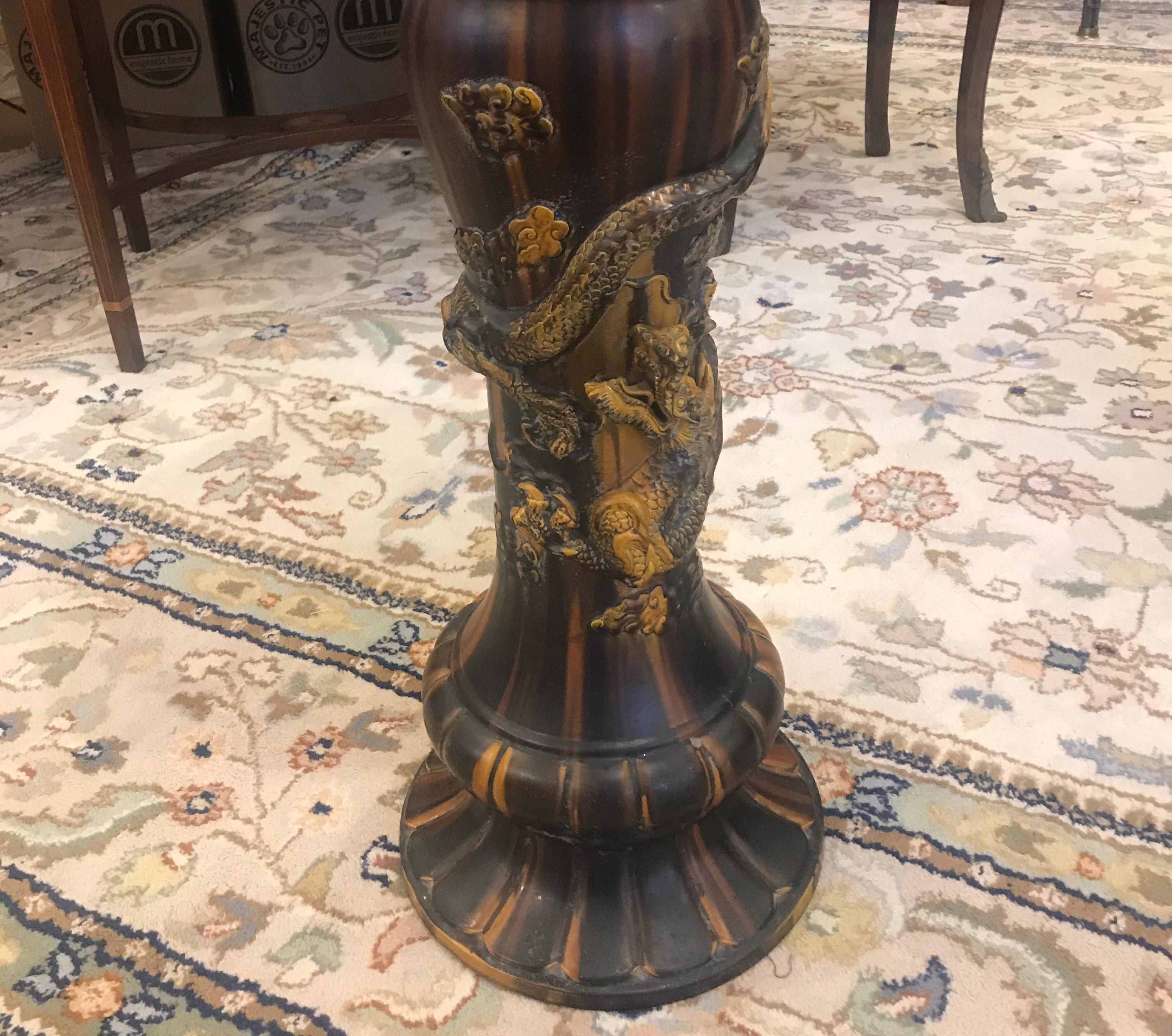 Glazed Incredible Chinese Jardinière and Pedestal