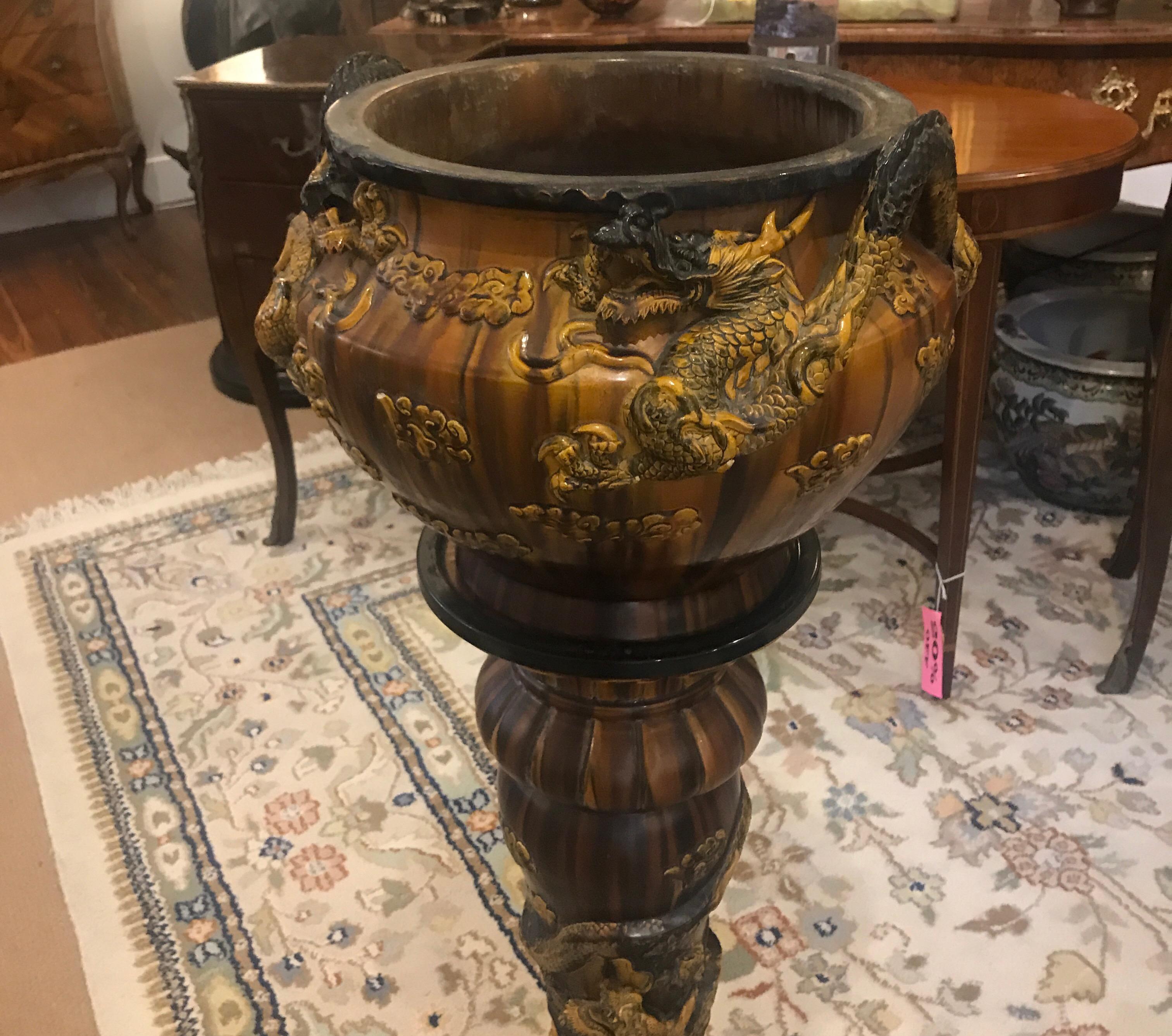 Incredible Chinese Jardinière and Pedestal 1