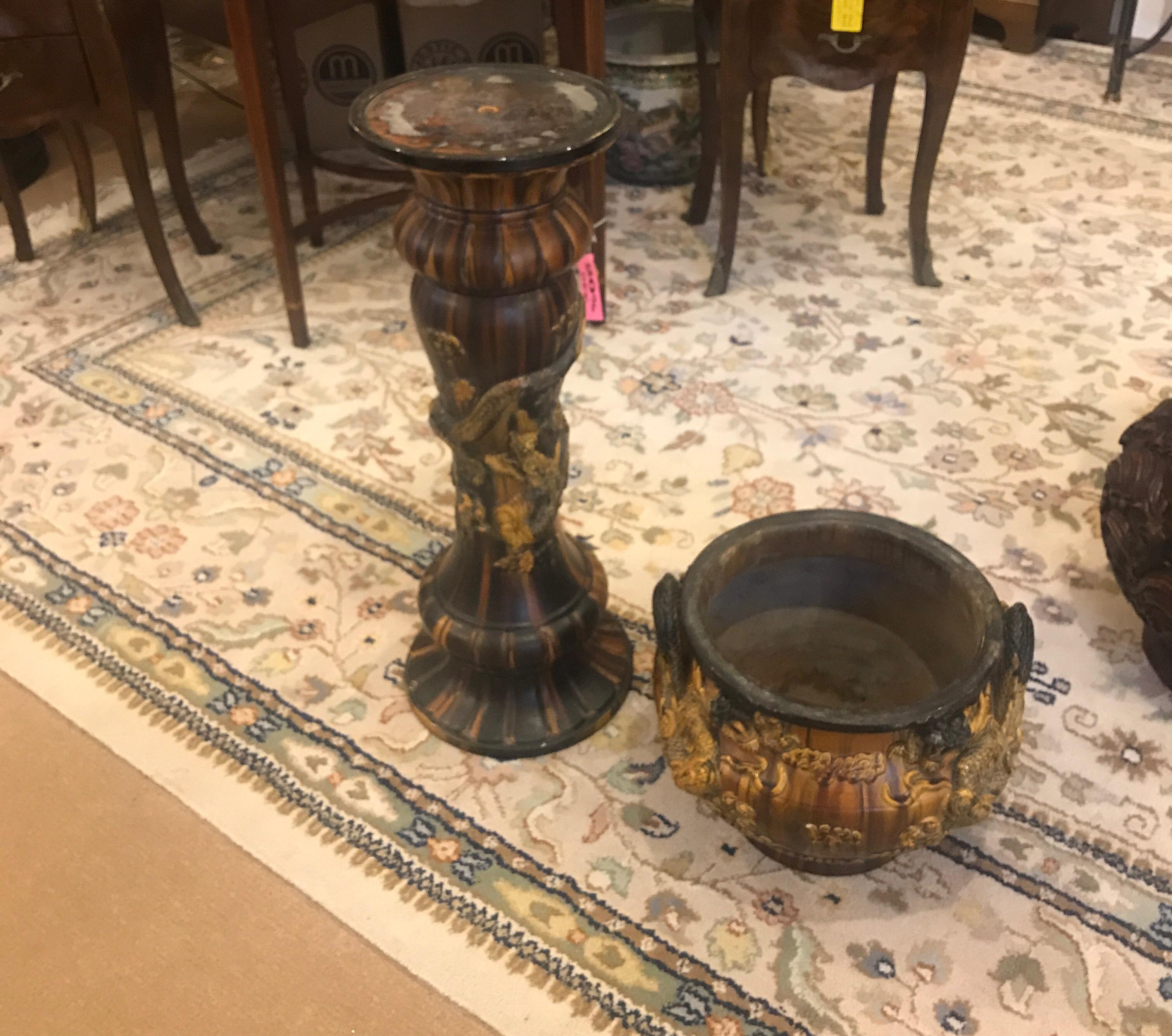 Incredible Chinese Jardinière and Pedestal 3