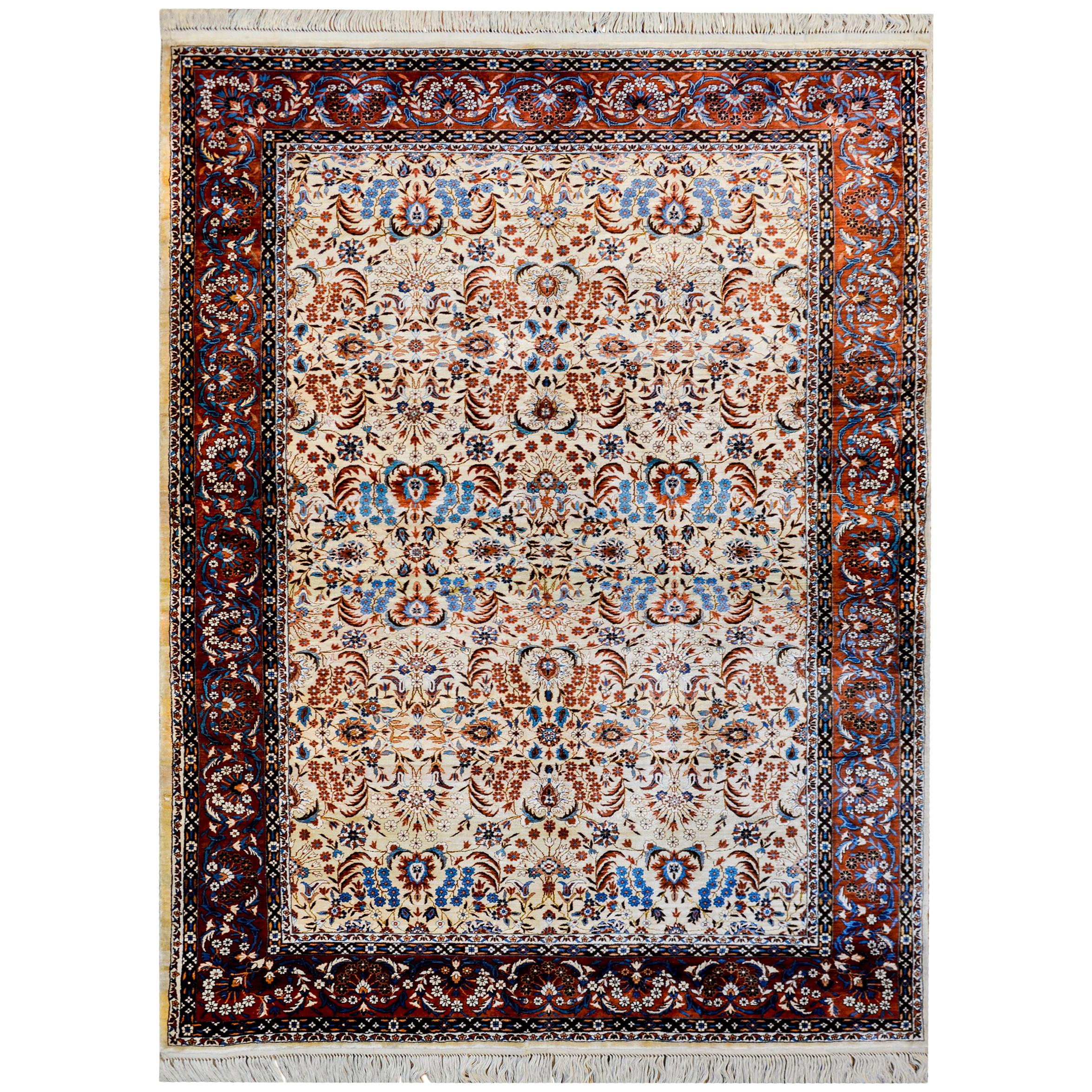 Incroyable tapis chinois en soie