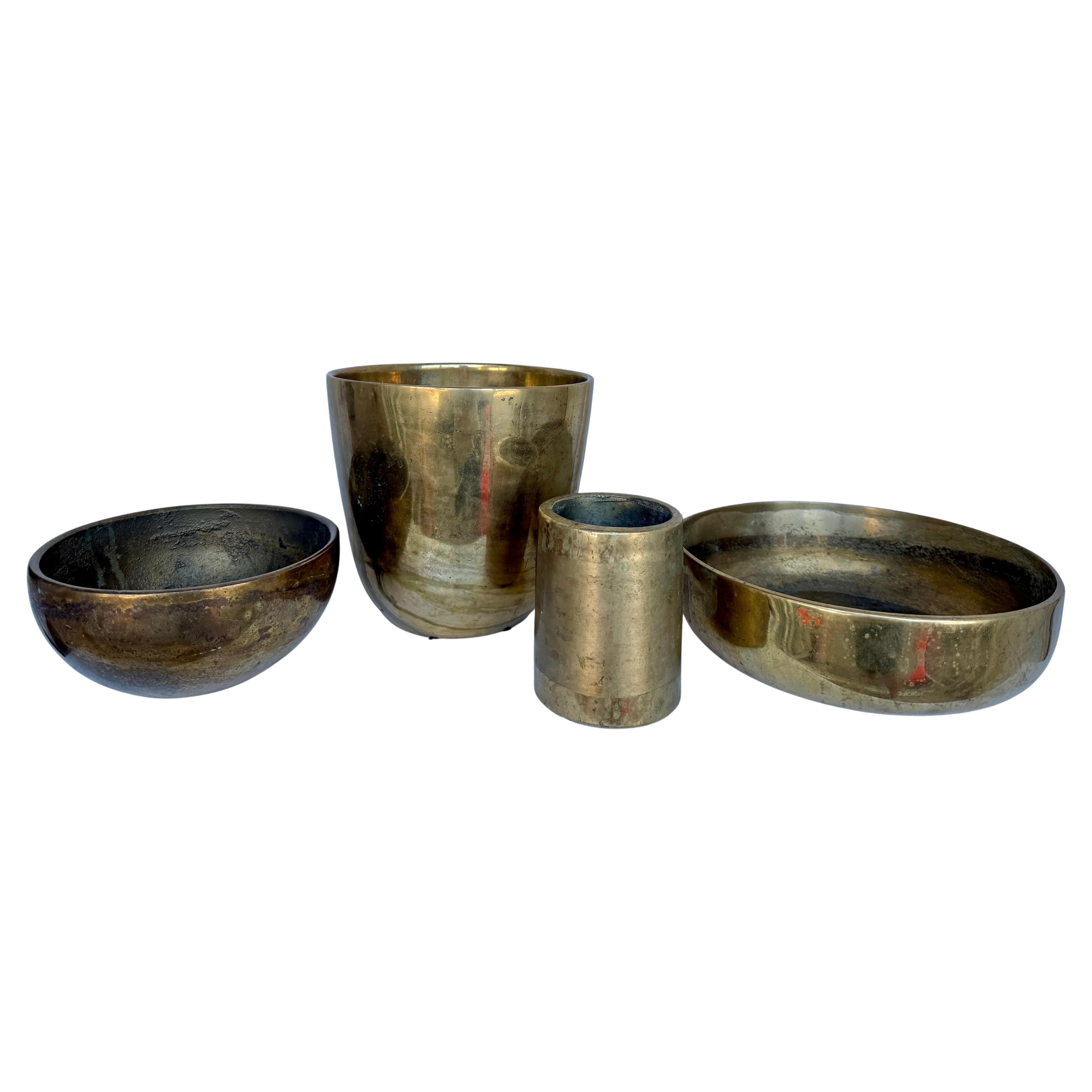 Incredible Collection of Heavy Bronze Bowls/ Vessels, Italian Early 20th C.