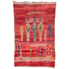 Incroyable tapis marocain coloré à poils doux