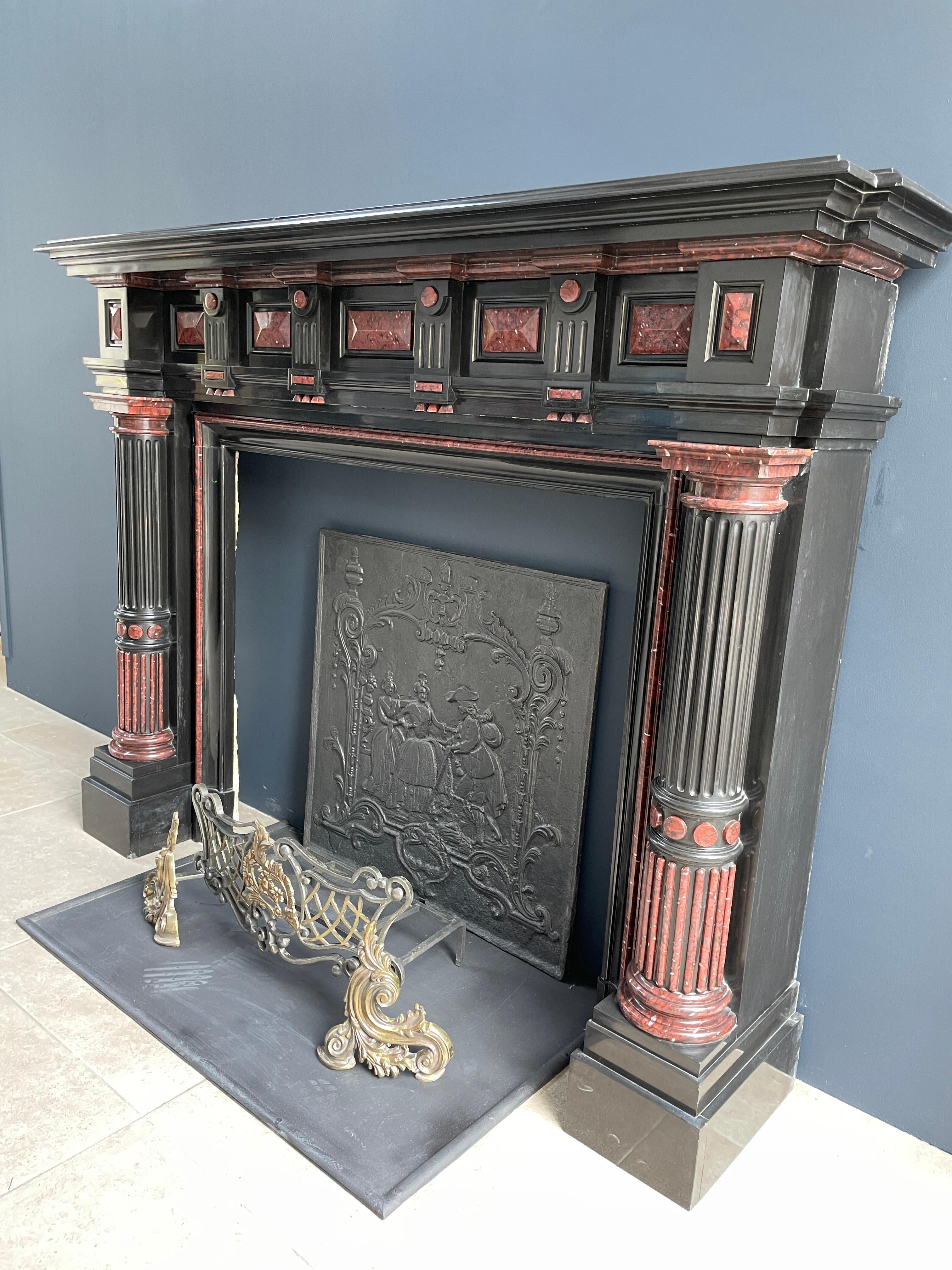 black antique fireplace
