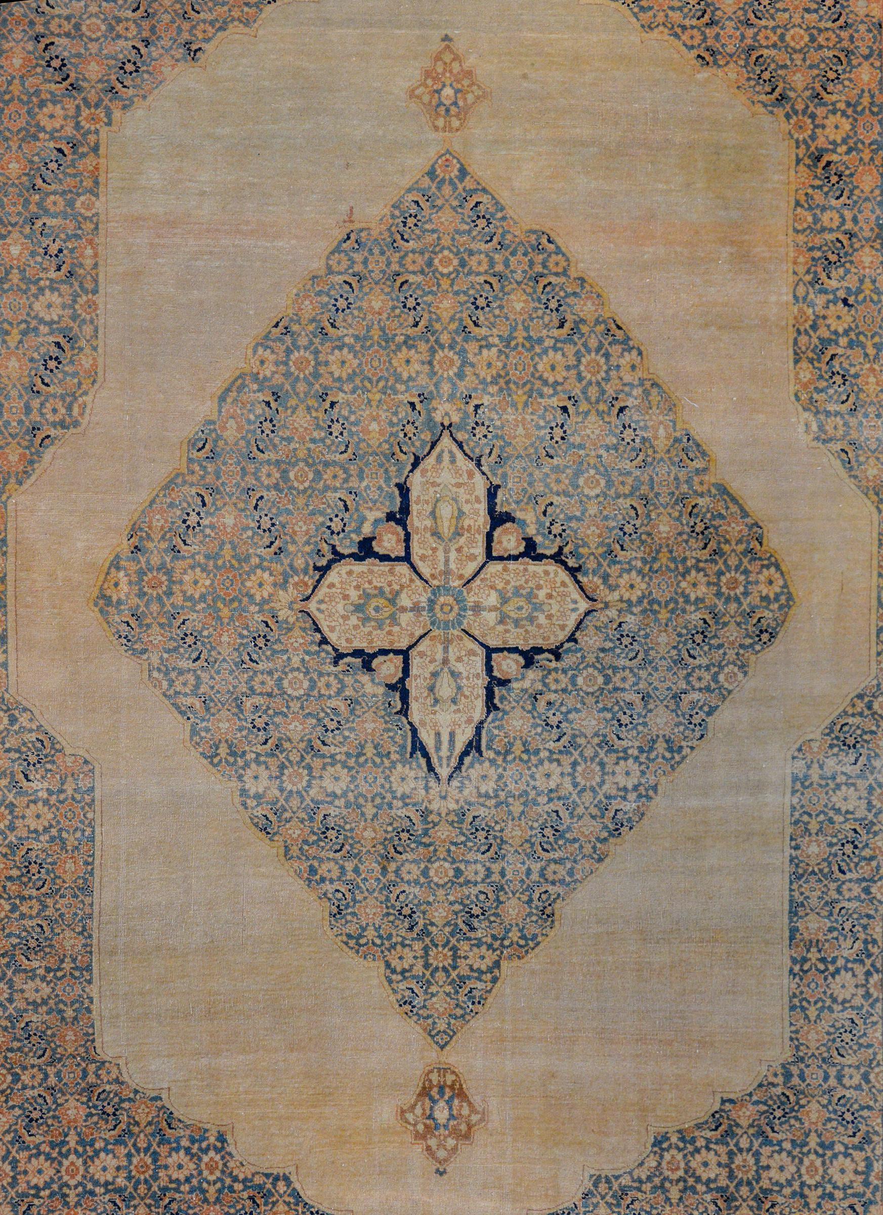 Unglaublicher Hadji Jalili-Tabriz-Teppich aus dem frühen 20. Jahrhundert (Persisch) im Angebot