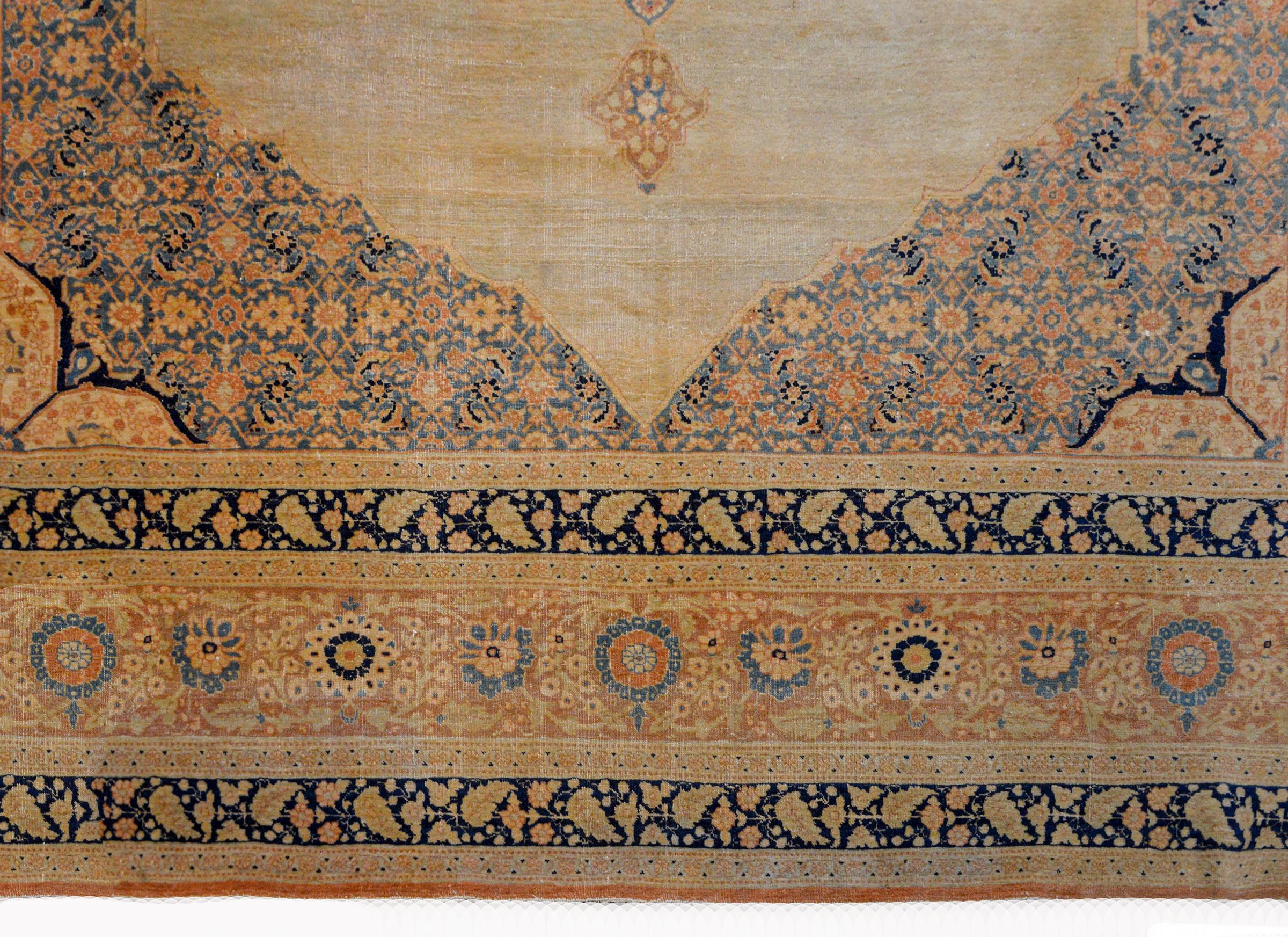 Unglaublicher Hadji Jalili-Tabriz-Teppich aus dem frühen 20. Jahrhundert (Wolle) im Angebot
