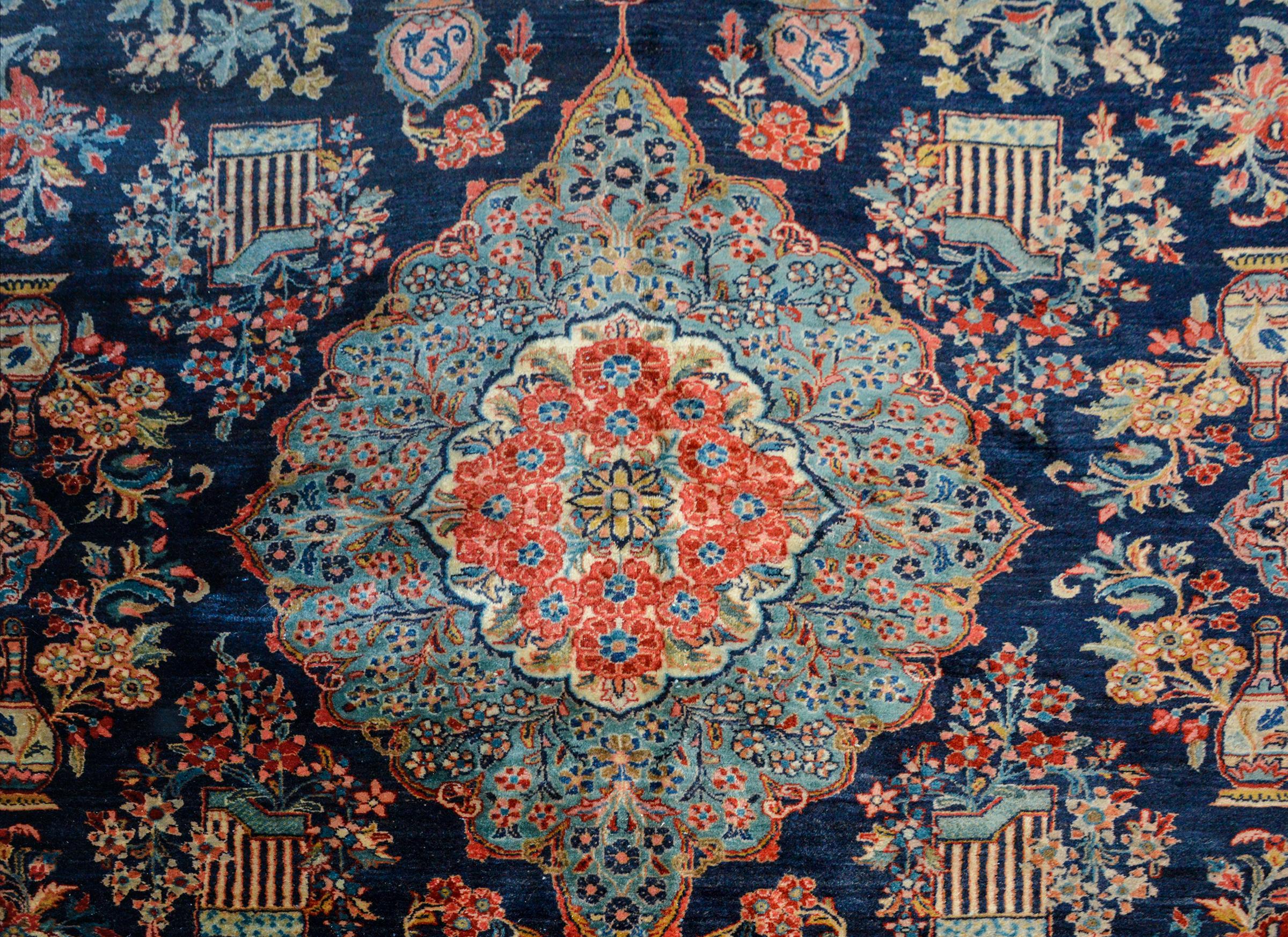 Vegetable Dyed Incredible Early 20th Century Kashan Rug