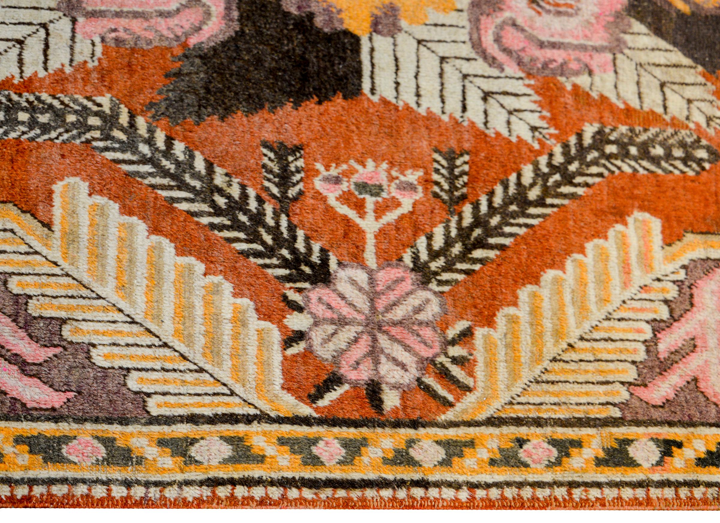 Vegetable Dyed Incredible Early 20th Century Khotan Rug For Sale