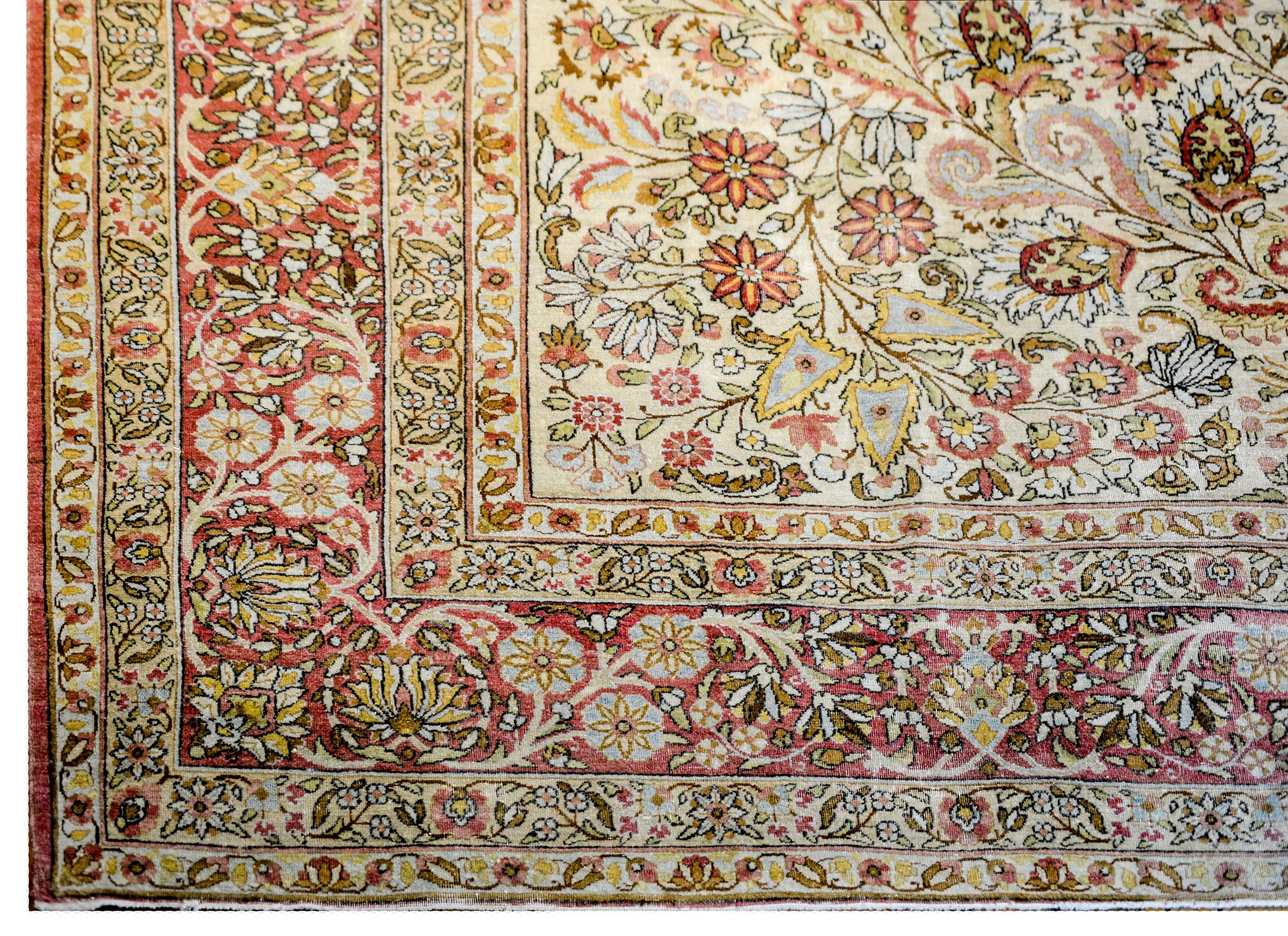 Incredible Early 20th Century Lavar Kirman Rug 1