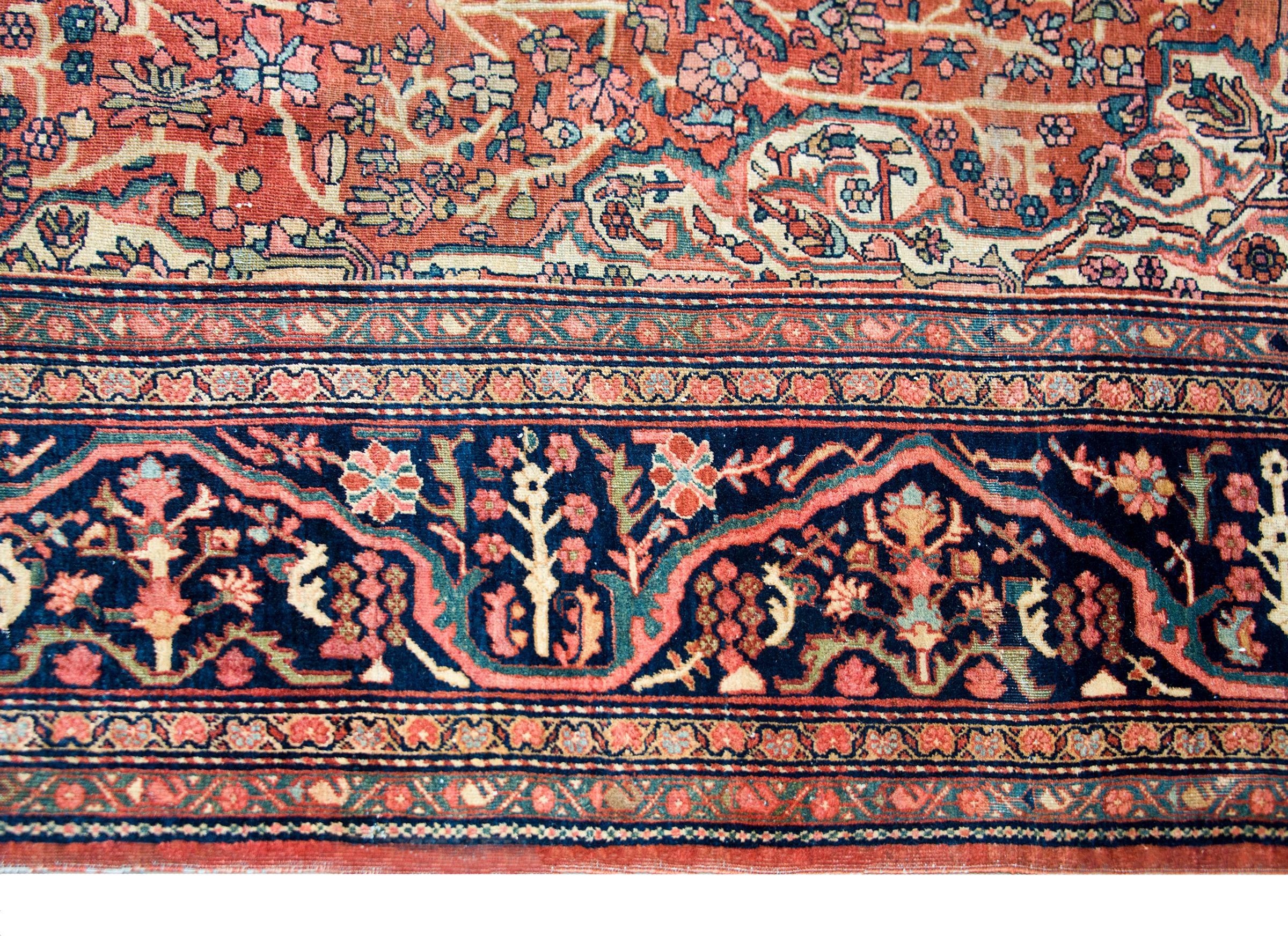 Incredible Early 20th Century Persian Sarouk Rug In Good Condition For Sale In Chicago, IL