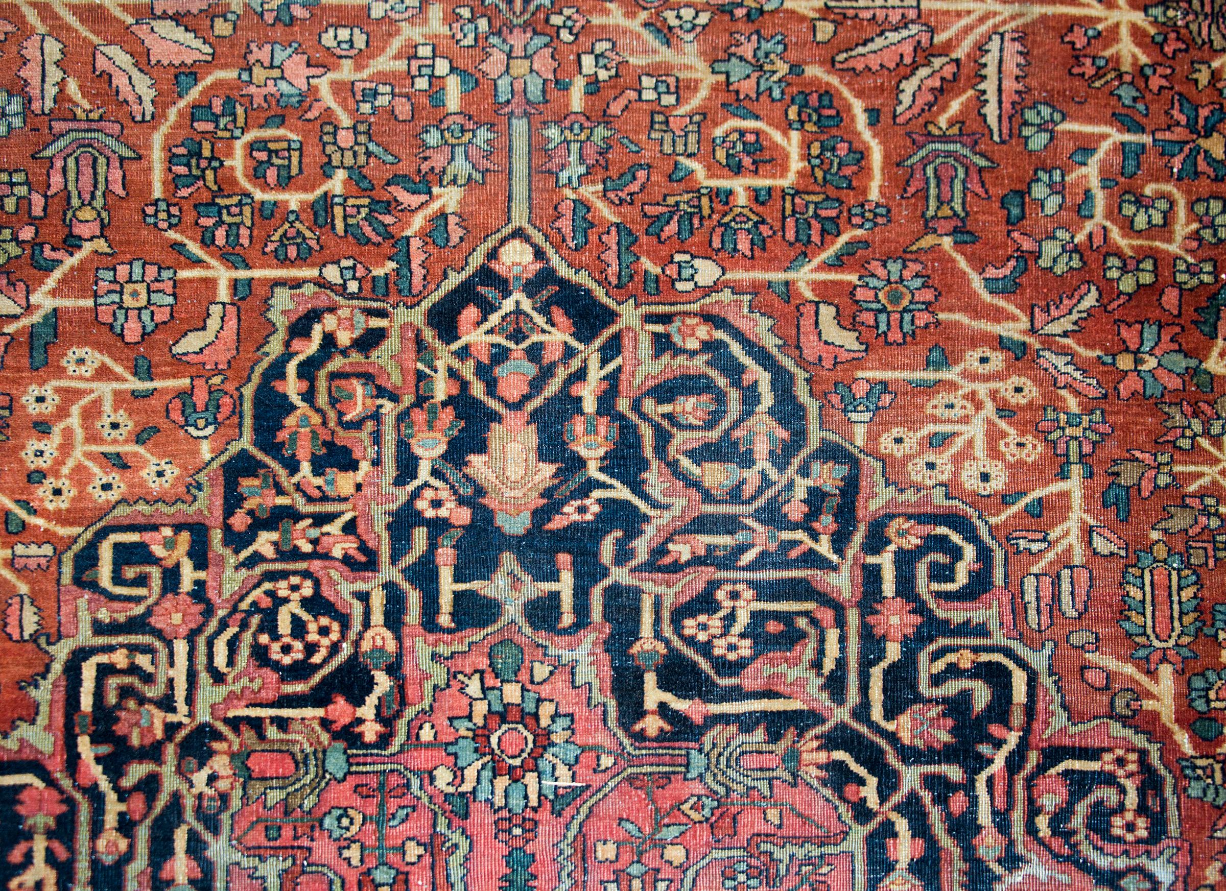 Unglaublicher persischer Sarouk-Teppich aus dem frühen 20. Jahrhundert im Zustand „Gut“ im Angebot in Chicago, IL