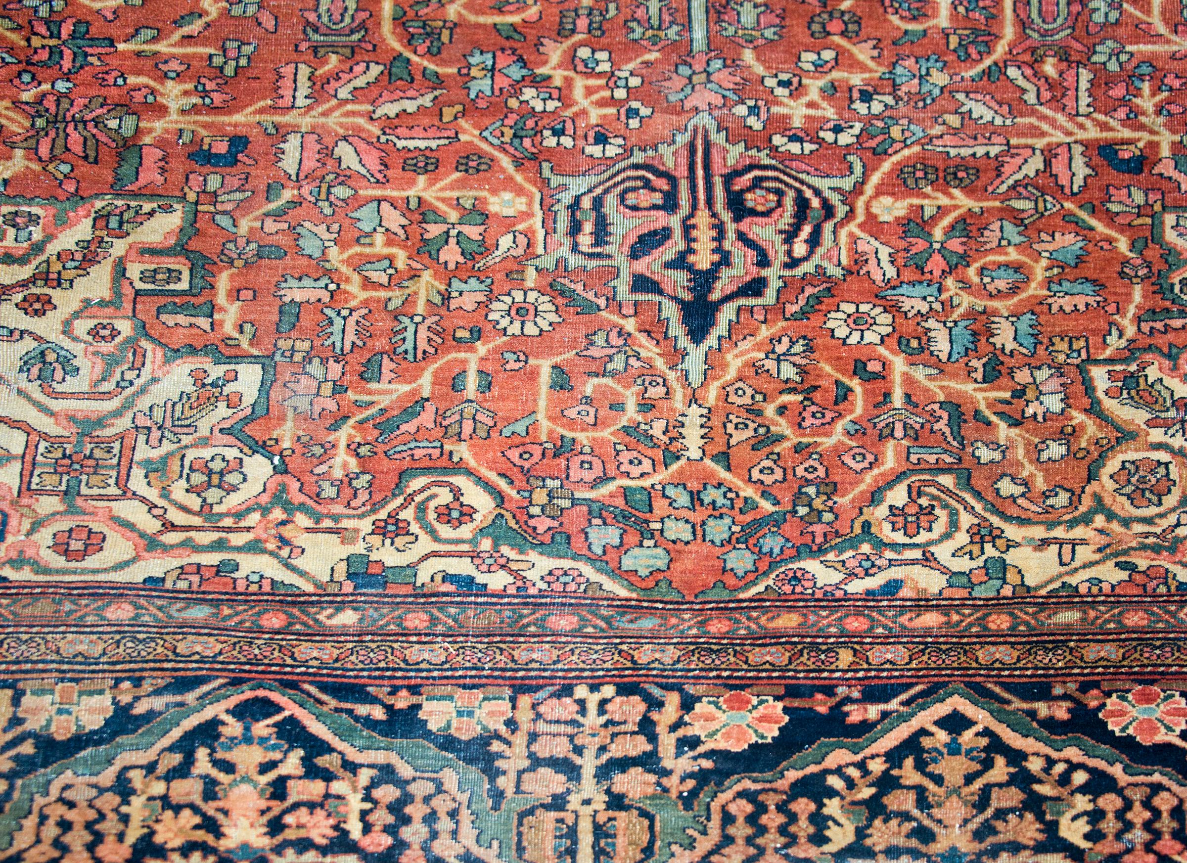 Unglaublicher persischer Sarouk-Teppich aus dem frühen 20. Jahrhundert (Wolle) im Angebot