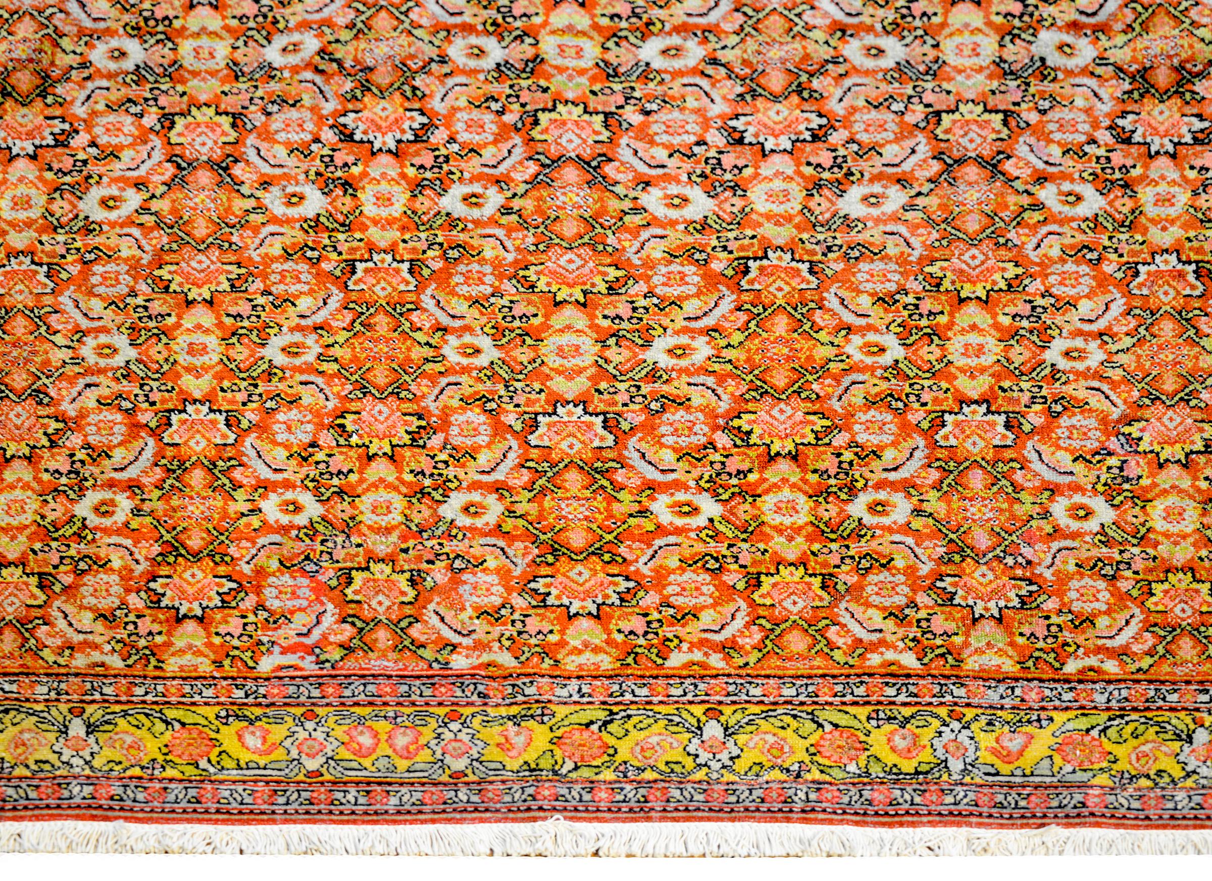 Vegetable Dyed Incredible Early 20th Century Senneh Rug For Sale