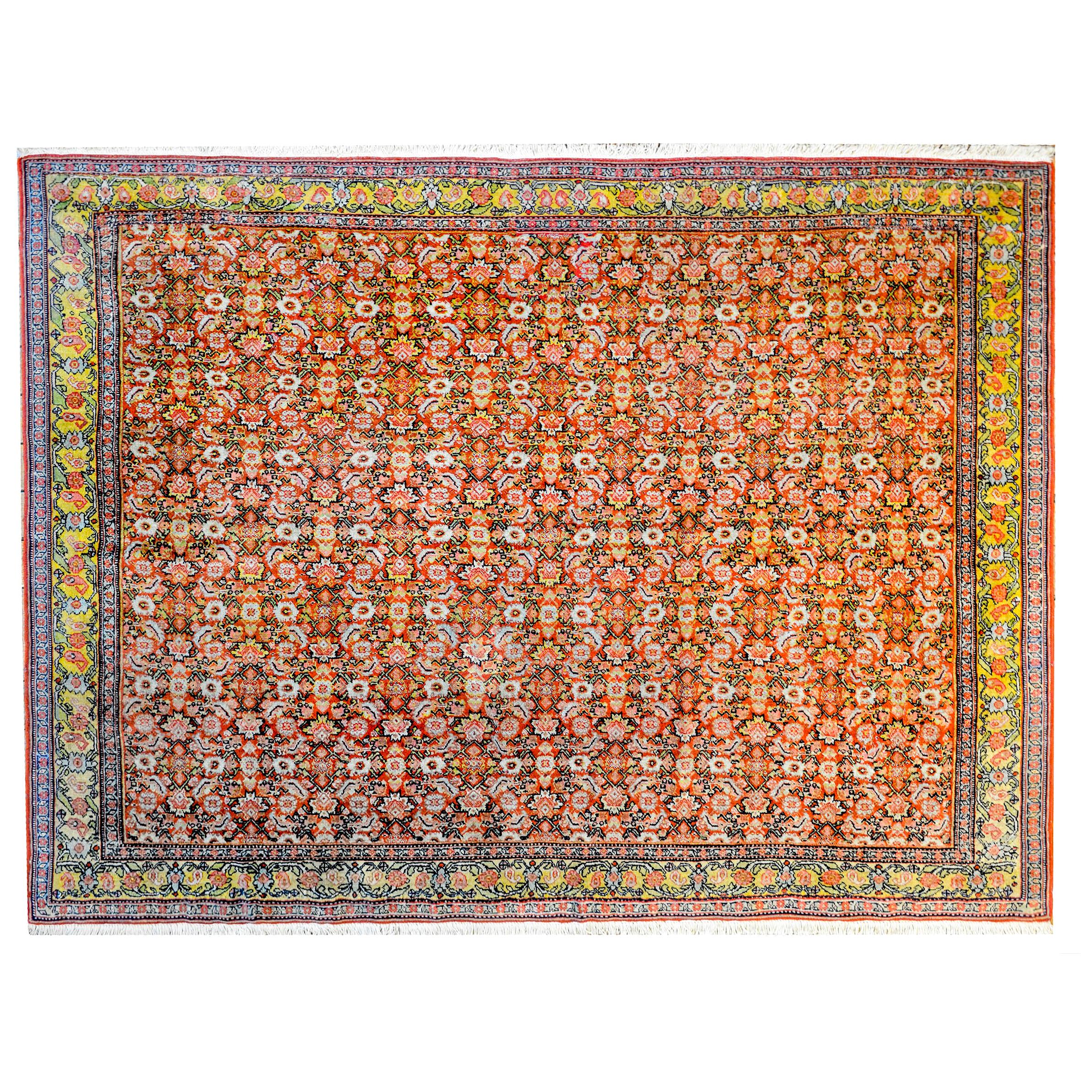 Incroyable tapis Senneh du début du XXe siècle