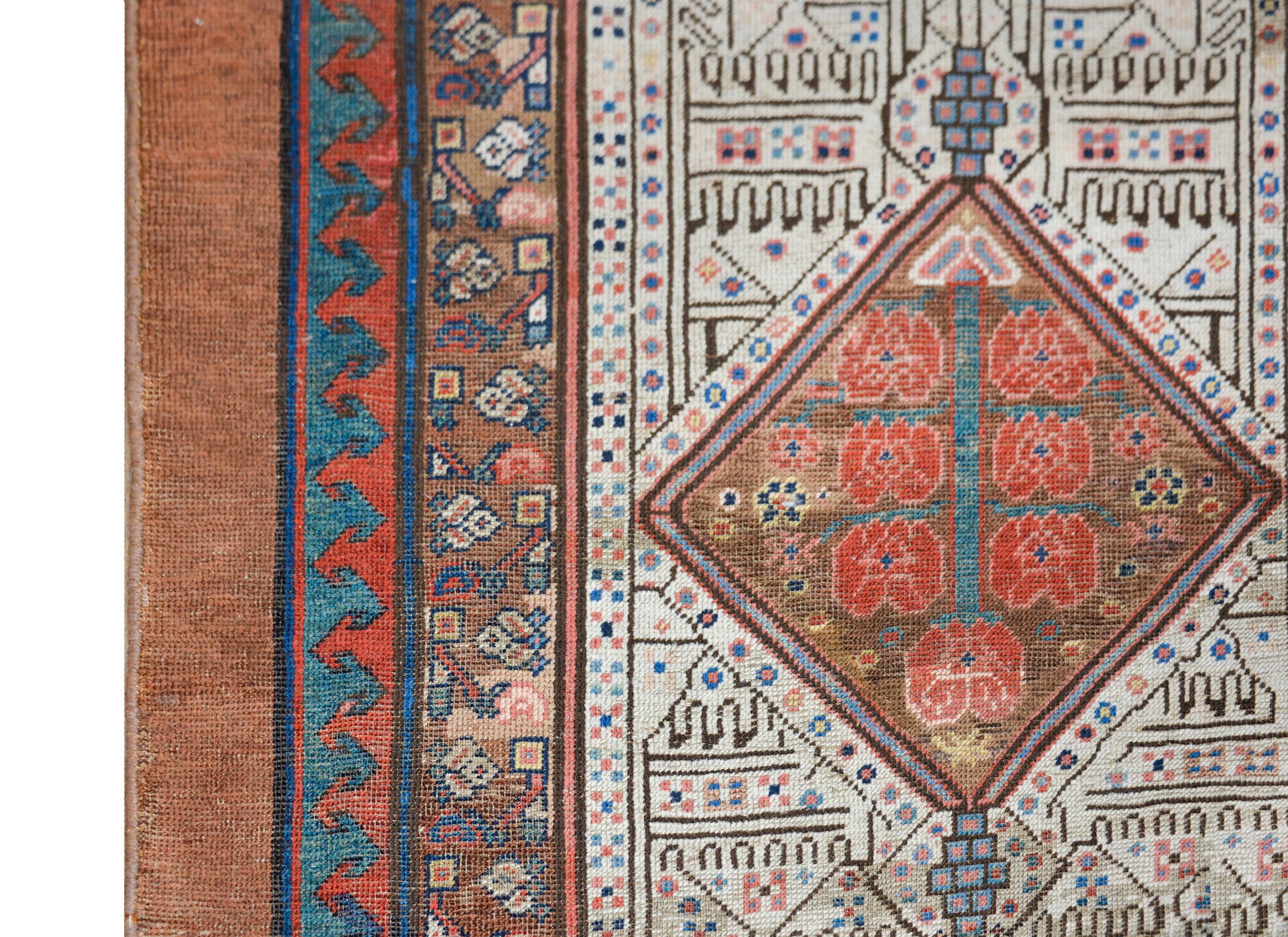 Hand-Knotted Incredible Early 20th Century Serab Runner For Sale