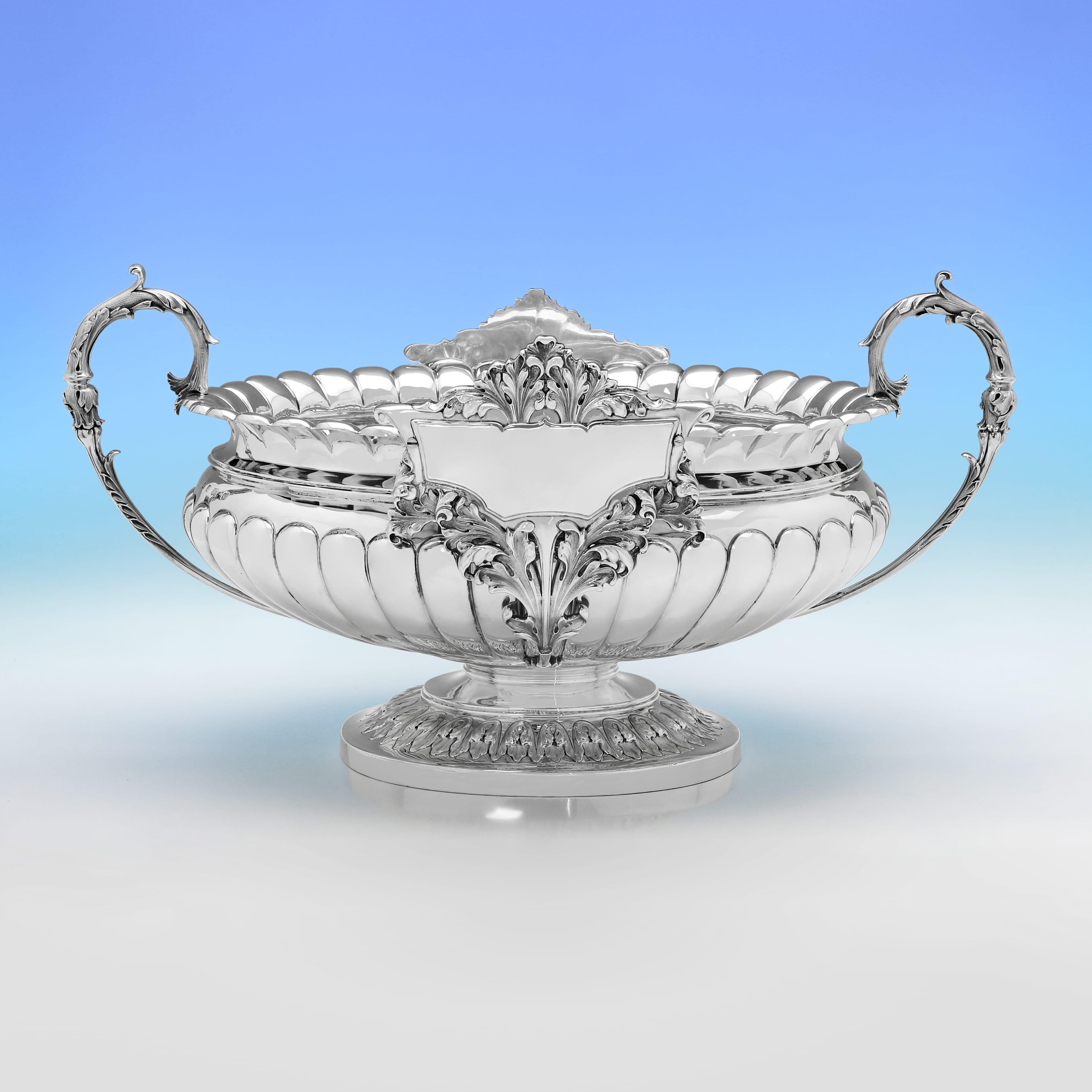 Anglais Incroyable réservoir de vin en argent sterling de l'époque édouardienne, poinçonné en 1904. en vente