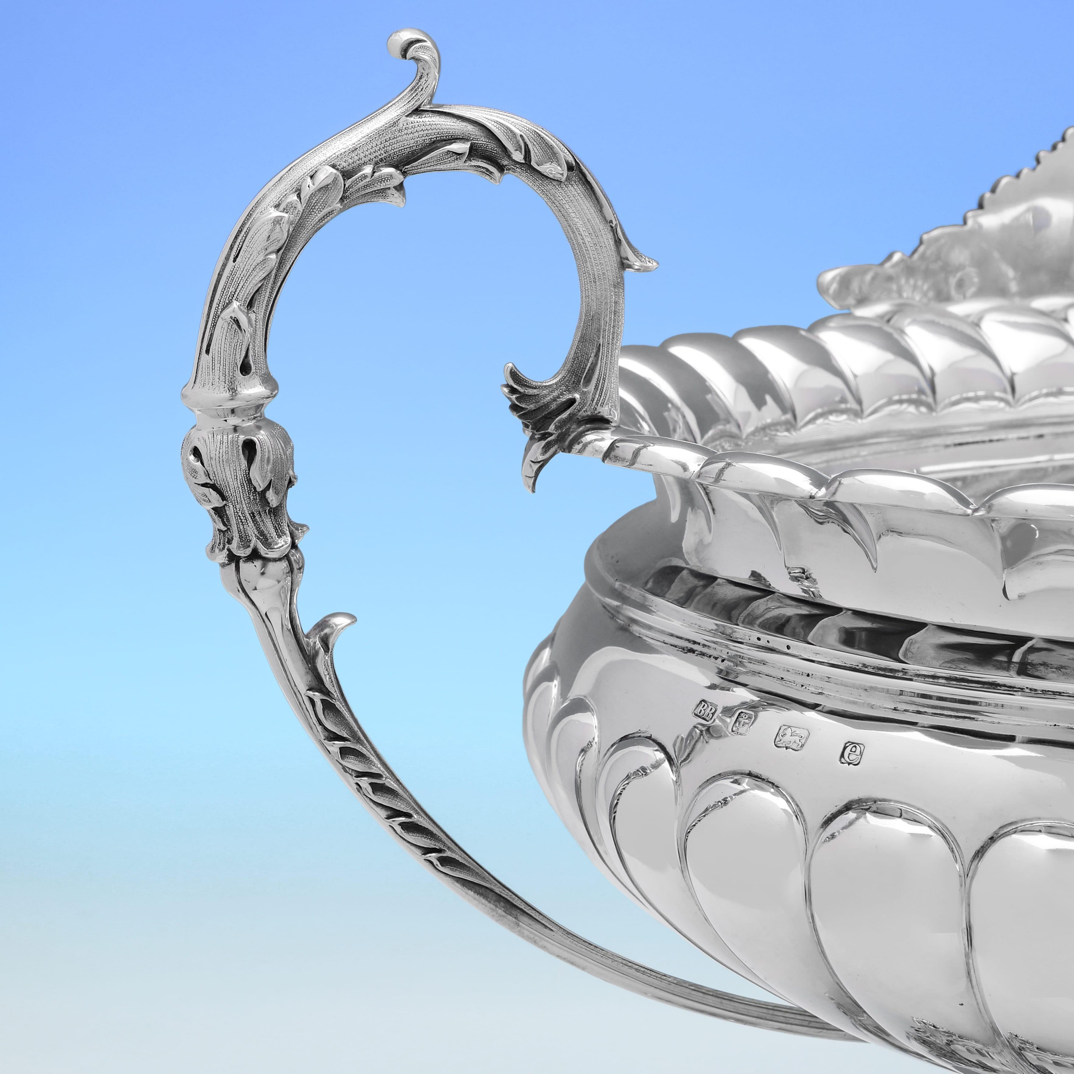 Argent sterling Incroyable réservoir de vin en argent sterling de l'époque édouardienne, poinçonné en 1904. en vente