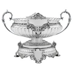 Incroyable réservoir de vin en argent sterling de l'époque édouardienne, poinçonné en 1904.
