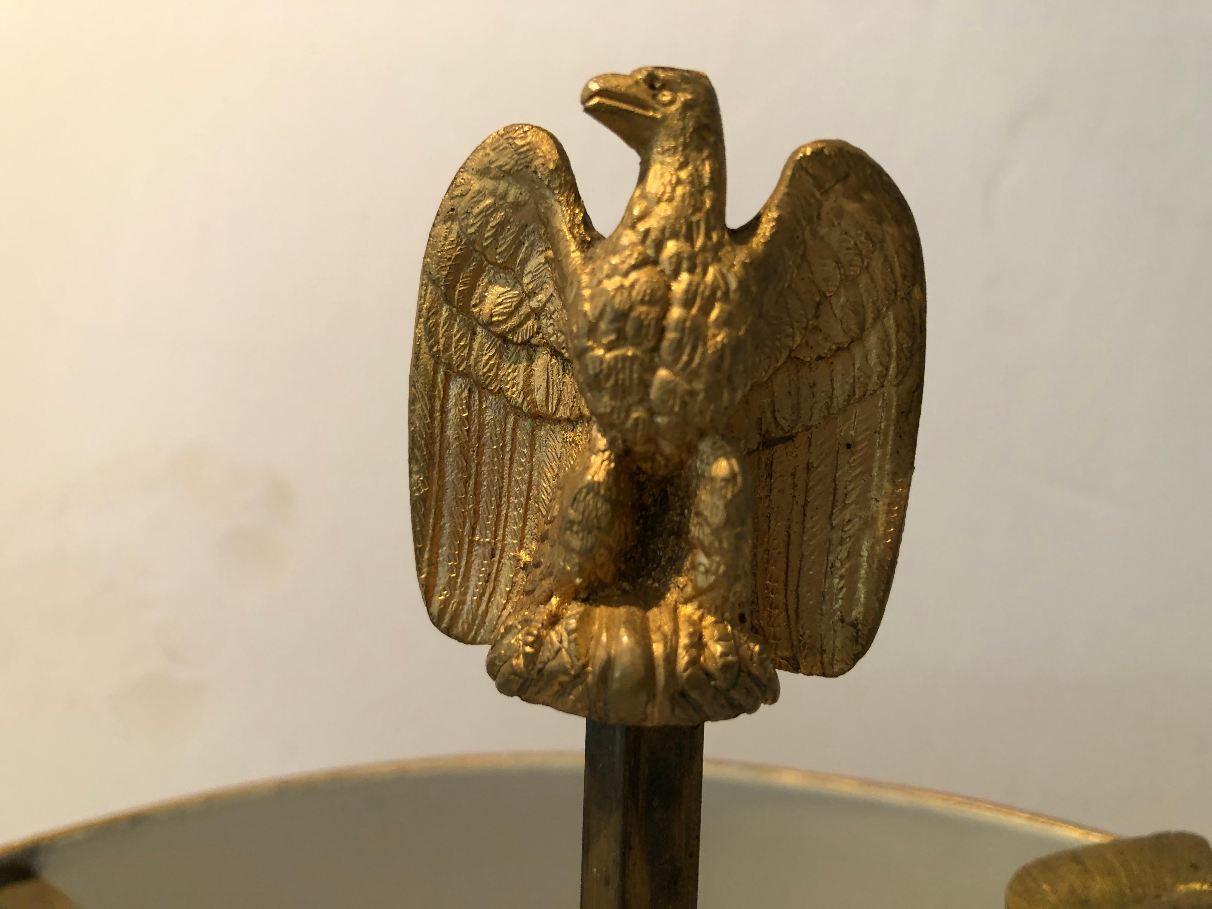 Incredible Empire Gilt Bronze Bouillotte Table Lamp with Angel and Swans 6
