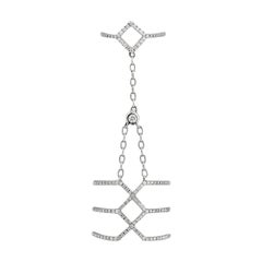 Incredibile anello a catena in oro bianco con diamante bianco