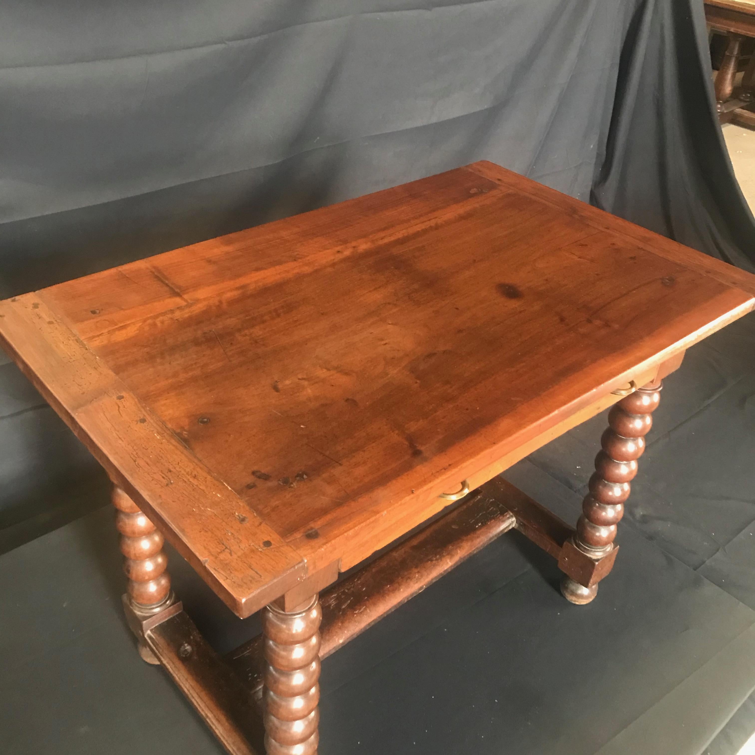 Mid-19th Century Incredible French 19th Century Walnut Side Table with Bronze Lizard Hardware For Sale
