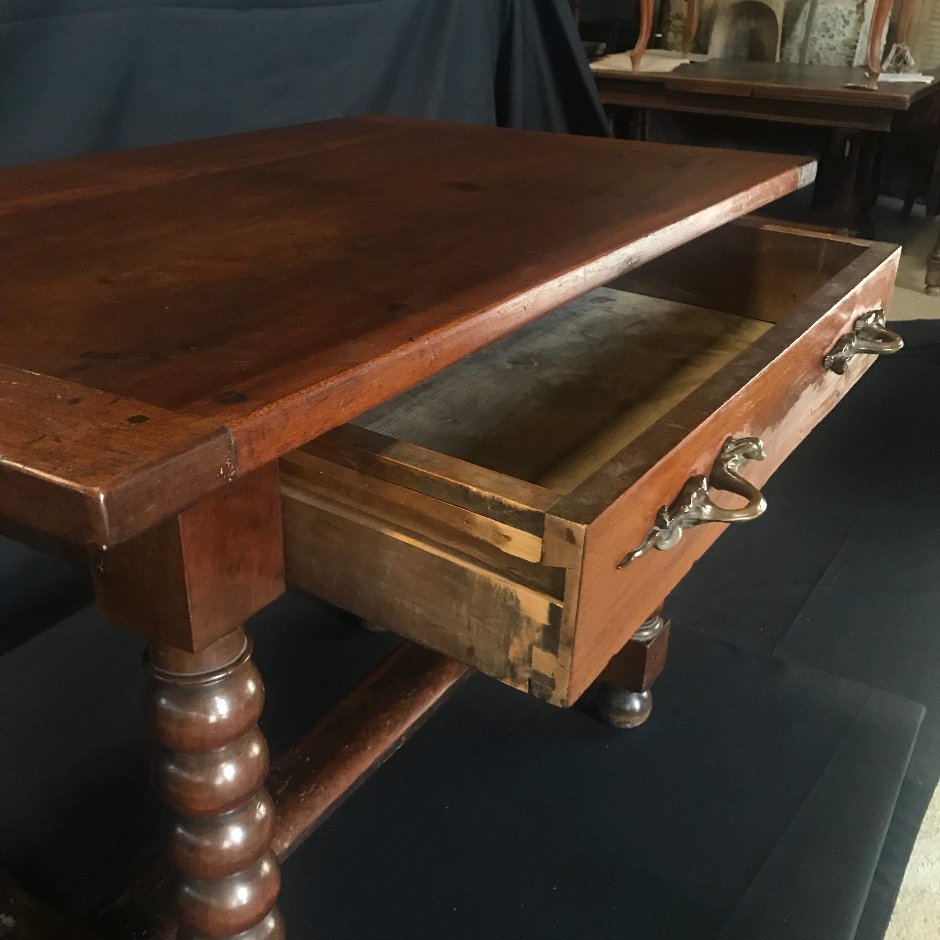 Incredible French 19th Century Walnut Side Table with Bronze Lizard Hardware For Sale 5