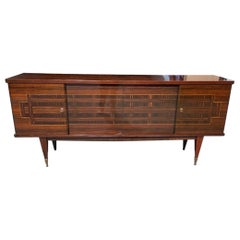 Incredible French Art Deco 4 Door Macassar Ebony Credenza
