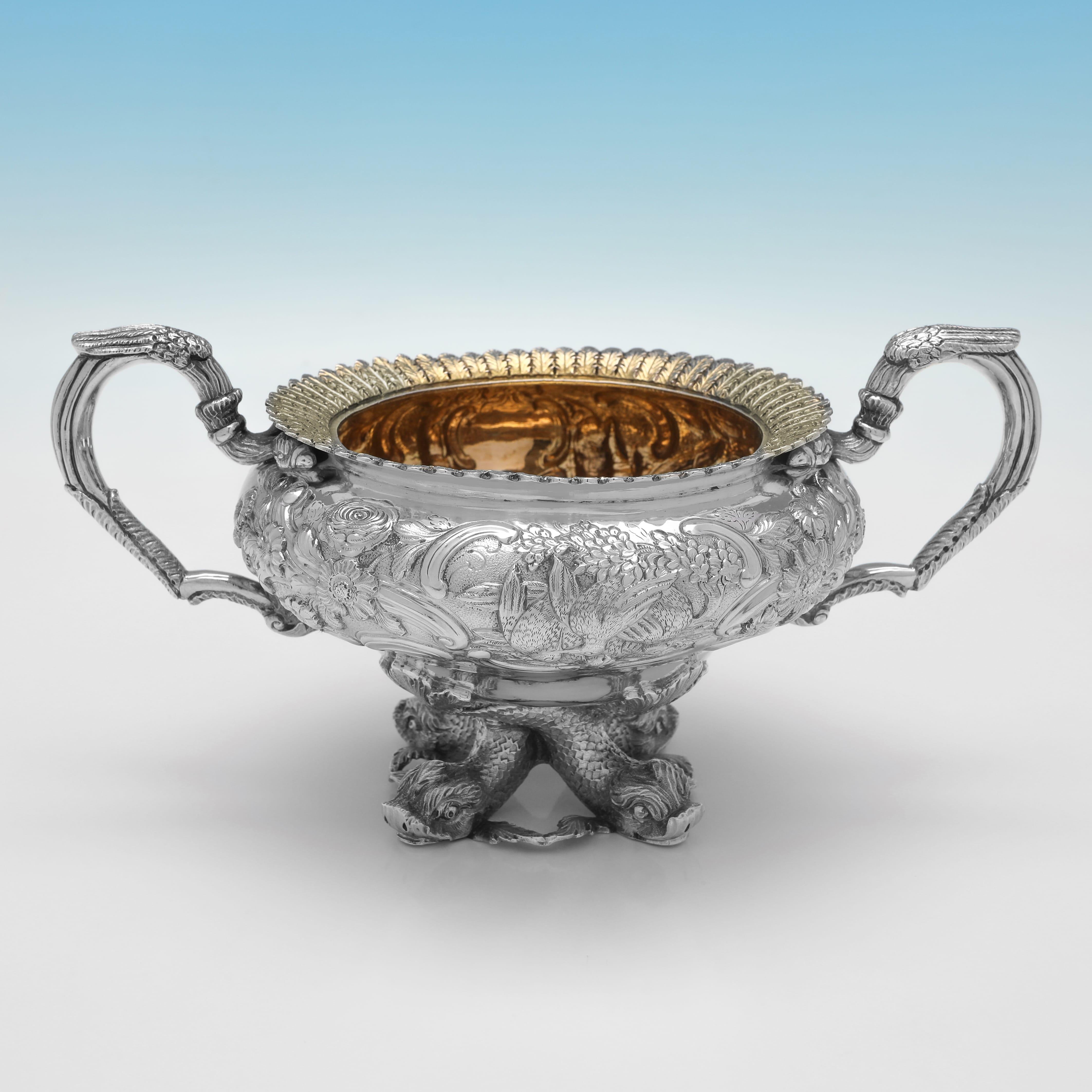Unglaubliches Teeservice aus Sterlingsilber aus der George-IV-Periode - 9.7kg - hergestellt 1821-1826 im Angebot 4
